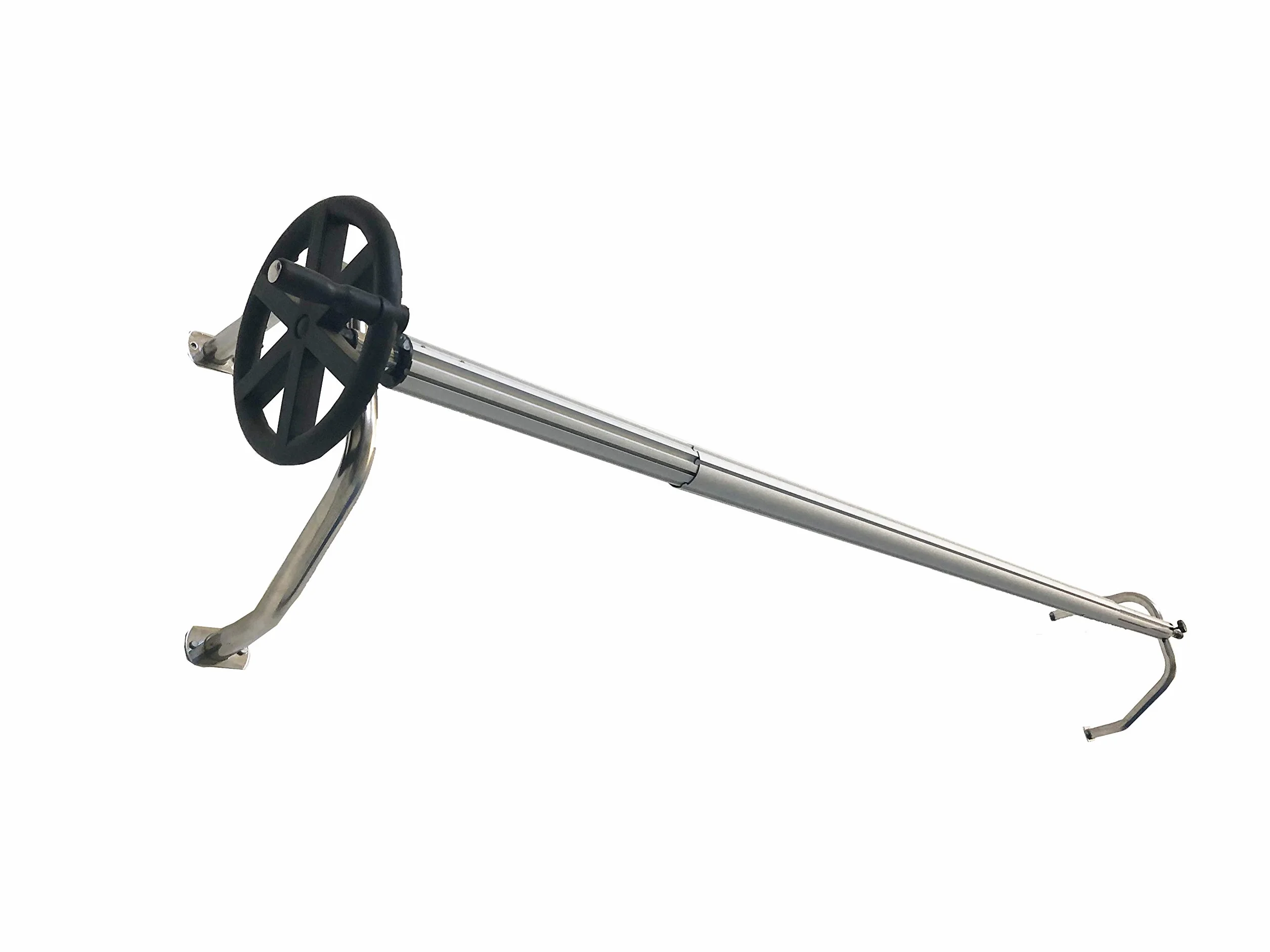 Enrollador en Acero Inox para Mantas de Burbujas Extensible para Piscinas hasta 6.45m Ancho Tubo 102mm Ø Soporte de Pared