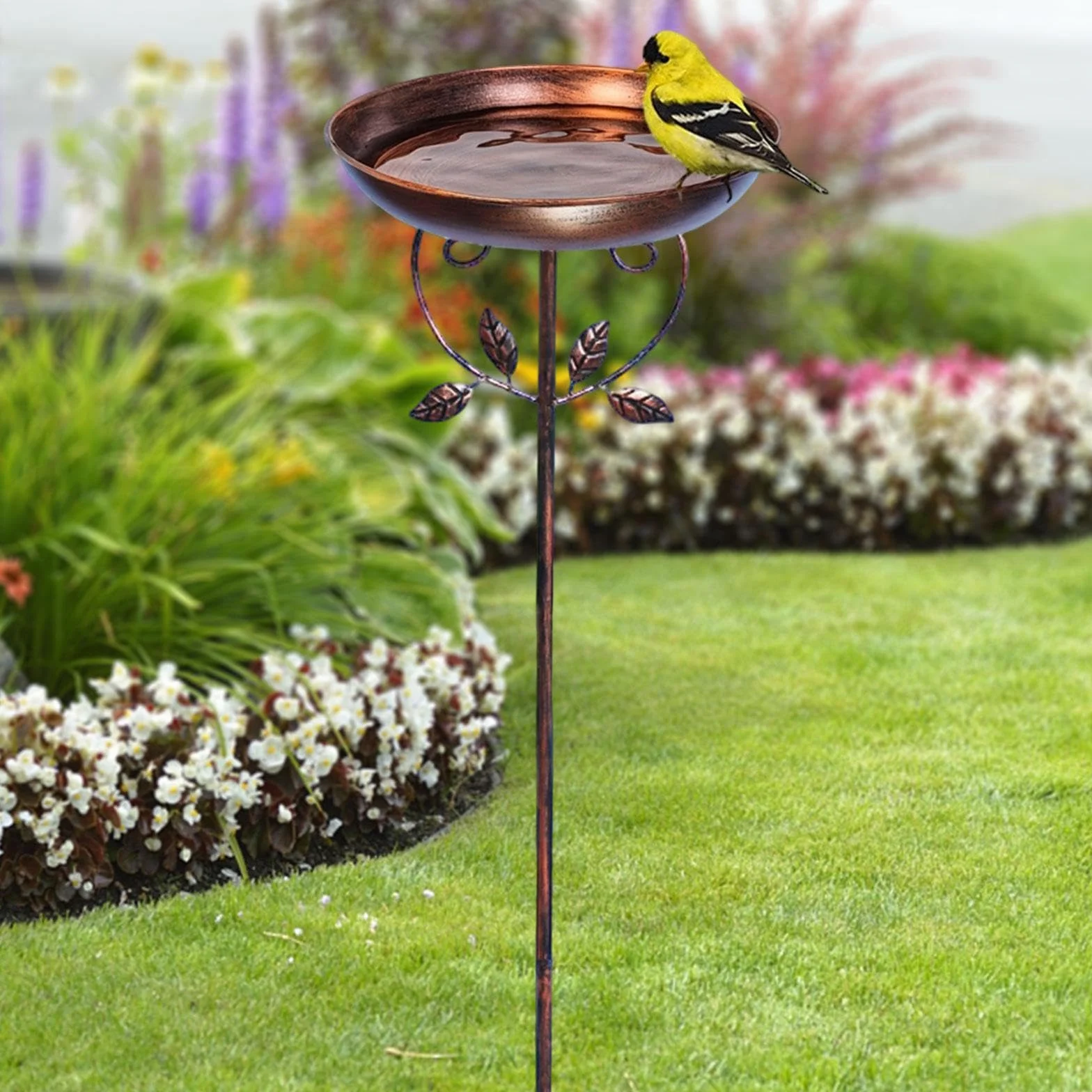 Comedero para Pájaros con Bebedero, Estaca para Jardín