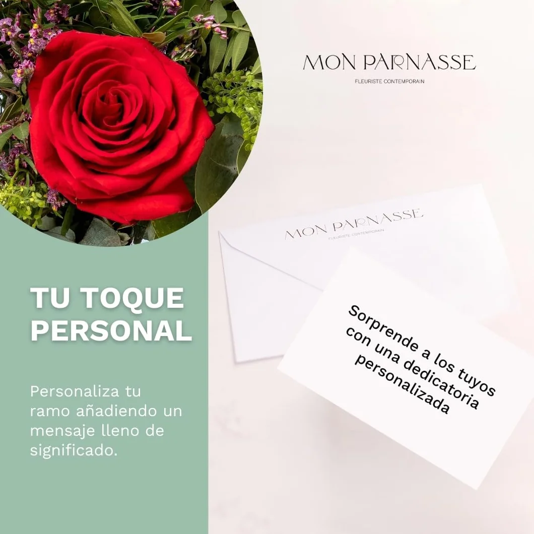 Ramo de Flores Naturales con Dedicatoria y Tarjeta Personalizada, Set Alimento Floral, Regalo