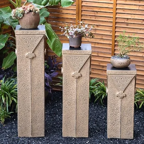 Soporte de pilar piedra antigua columna decorativa jardín hogar