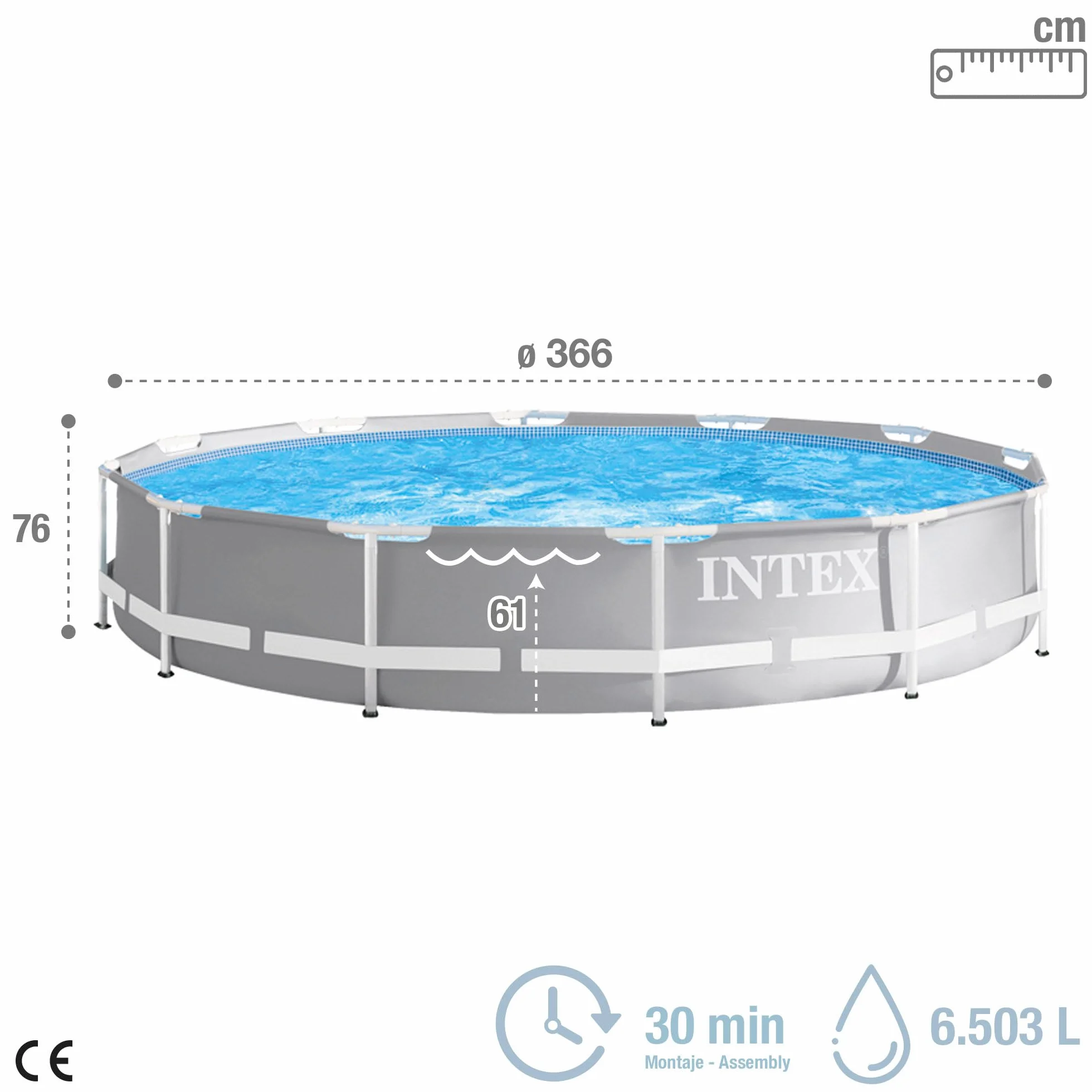 Intex Prism Frame Piscina Desmontable Redonda 26712NP con Depuradora