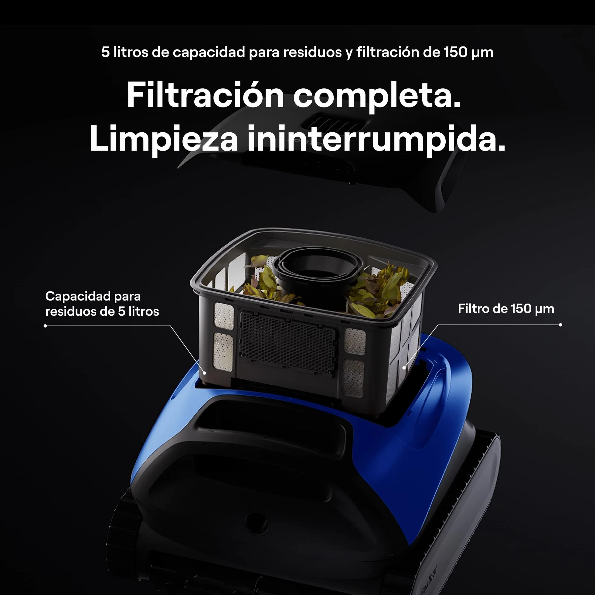 Beatbot Sora 30 Robot Piscina limpiafondos y Paredes, 25700 LPH, Azul Marino