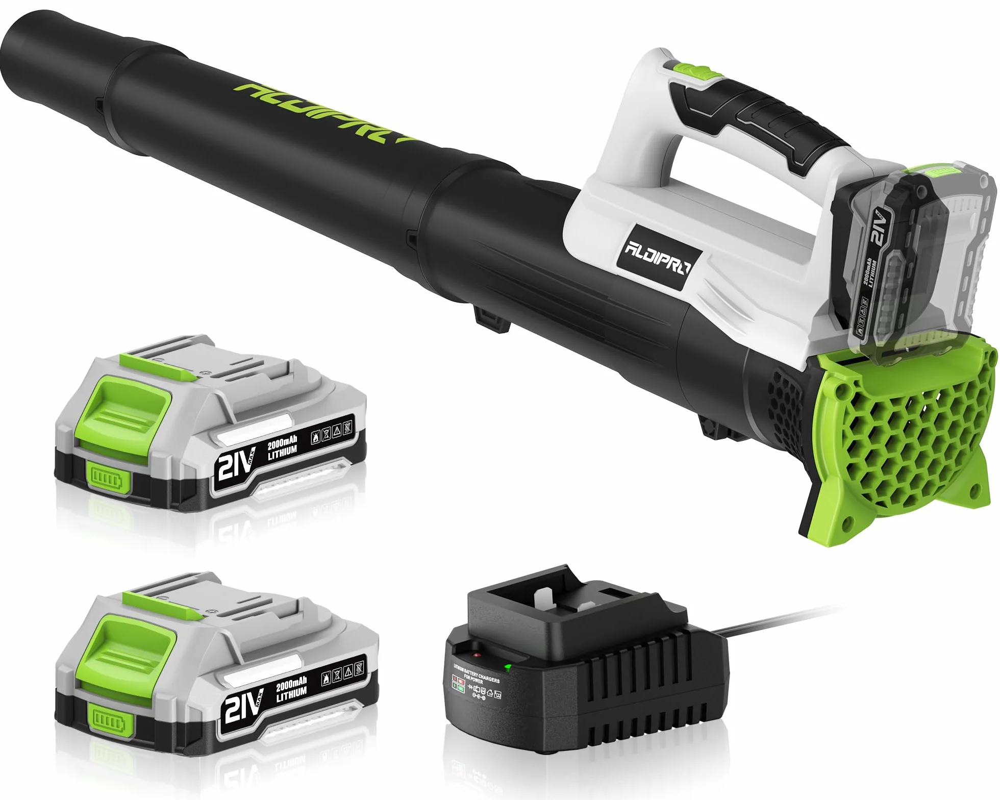 Soplador de hojas inalámbrico, limpiador eléctrico de hojas alimentado por pilas, soplador de hojas ultraligero, hasta 400 CFM, soplador de hojas eléctrico para el cuidado del césped, patio (2
