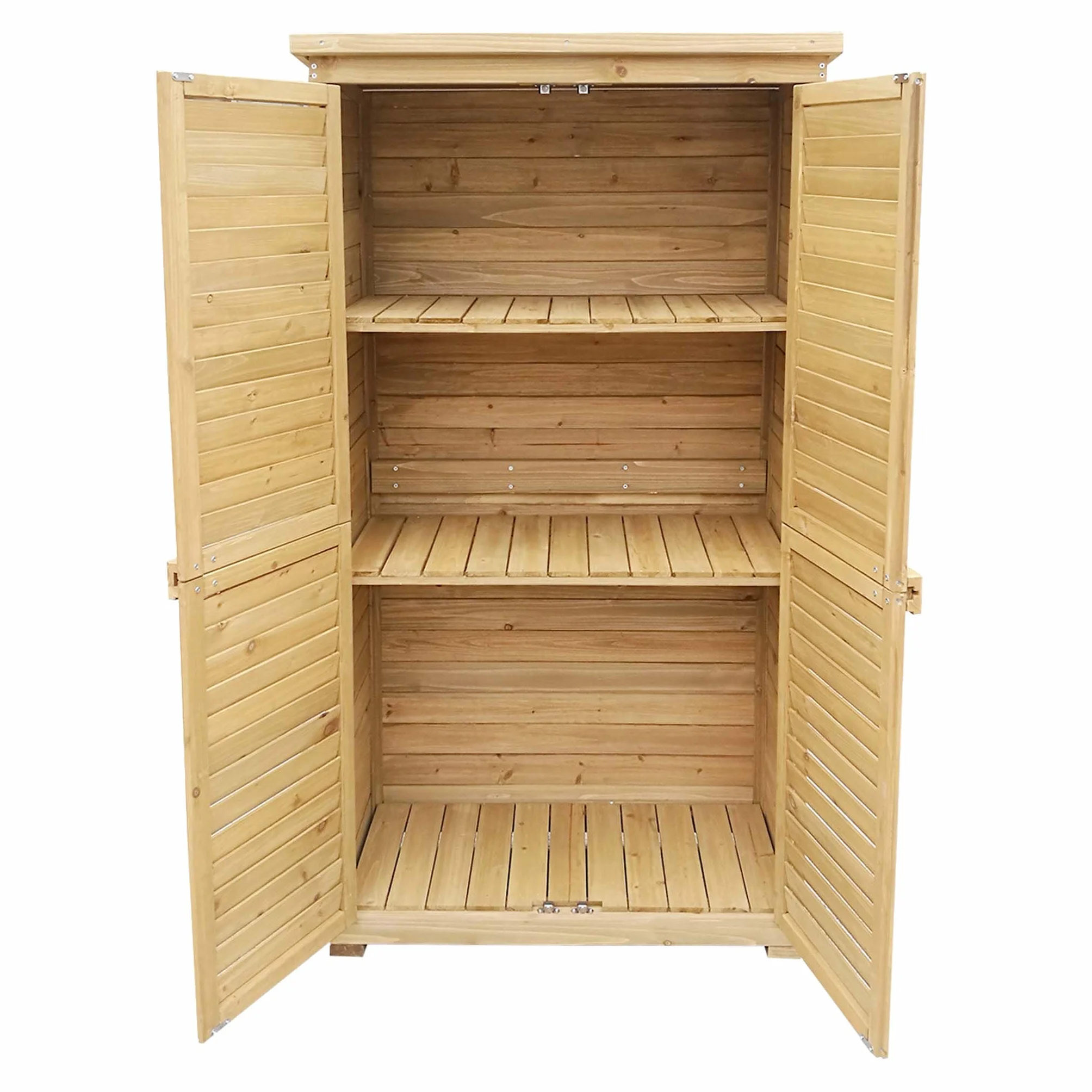 Wiltec Caseta de Madera para jardín 87 x 46,5 x 160 mm Puerta de Lamas con tejado bituminoso