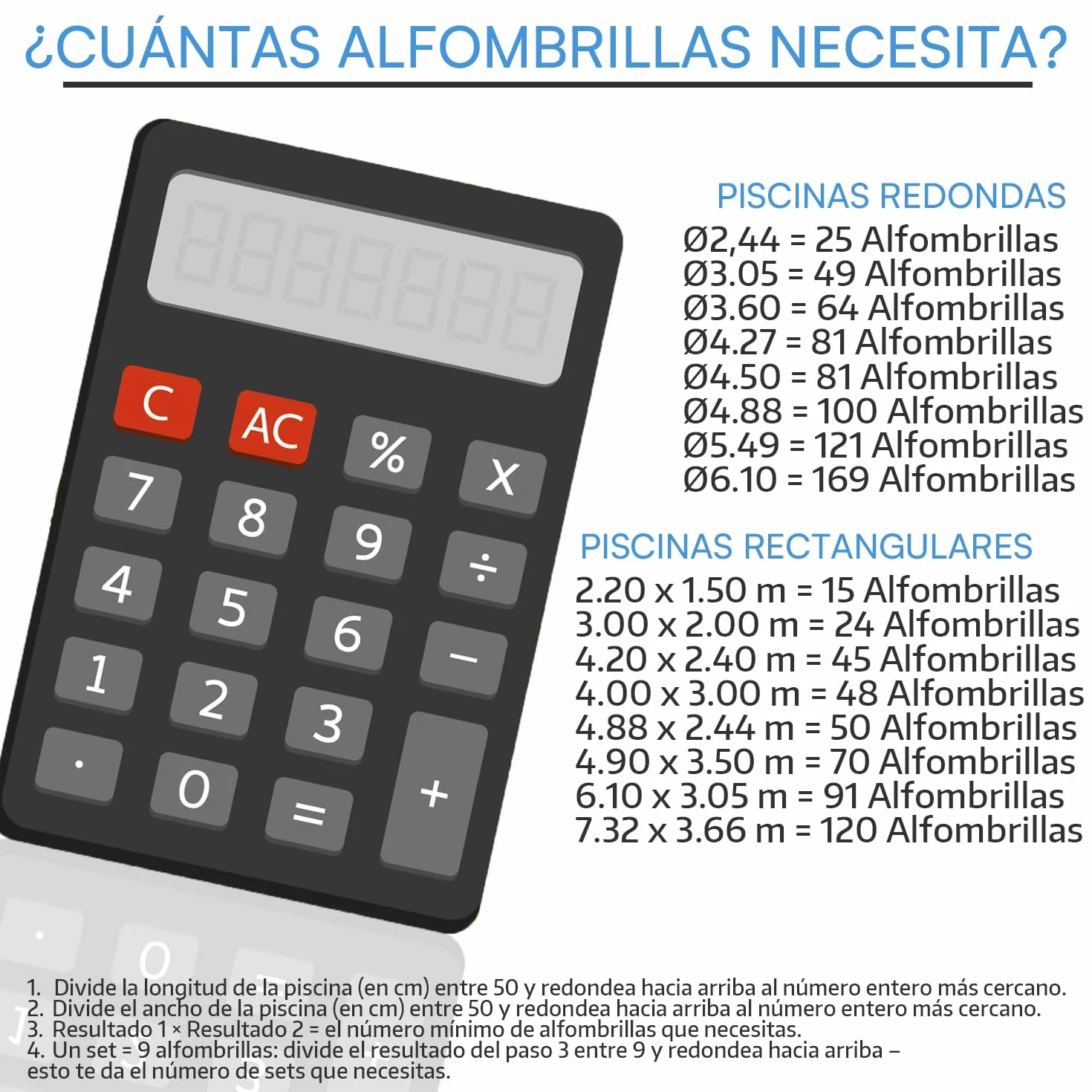 Meisterhome® Alfombrillas para piscina 50x50 cm 2,25 m² 9 unidades