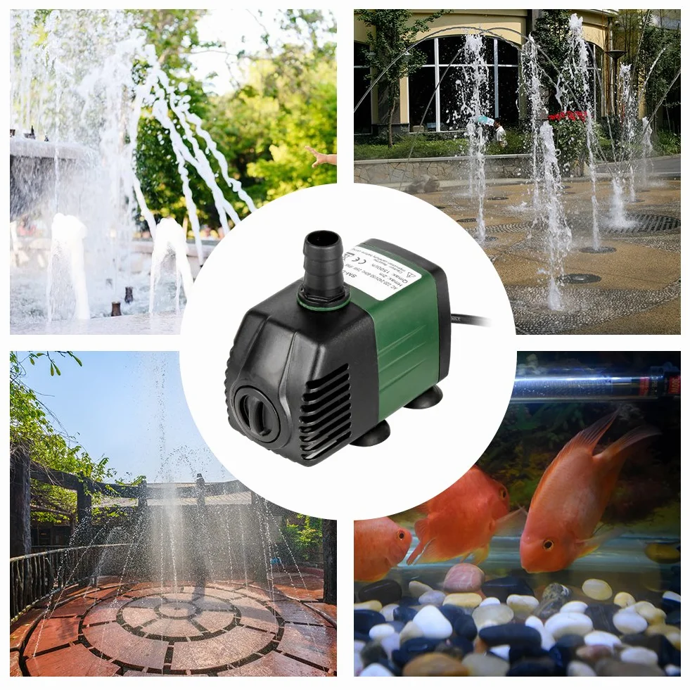 Bomba de Agua Sumergible 1500L/H 25W para Acuario Estanque con 2 Boquillas