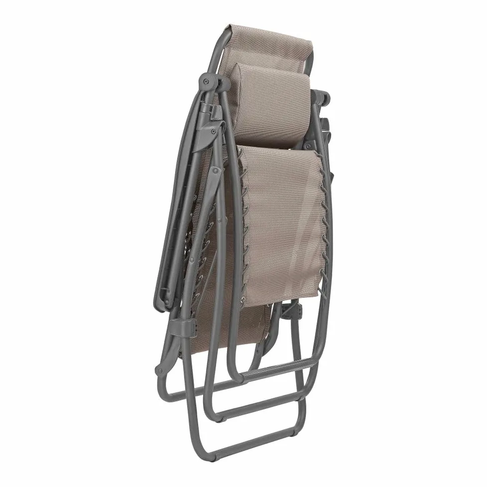 LAFUMA MOBILIER Tumbona Relax, Plegable y Ajustable, Sistema de Cordones, RSXA, Texplast, Color: Castaño, LFM2045-9147