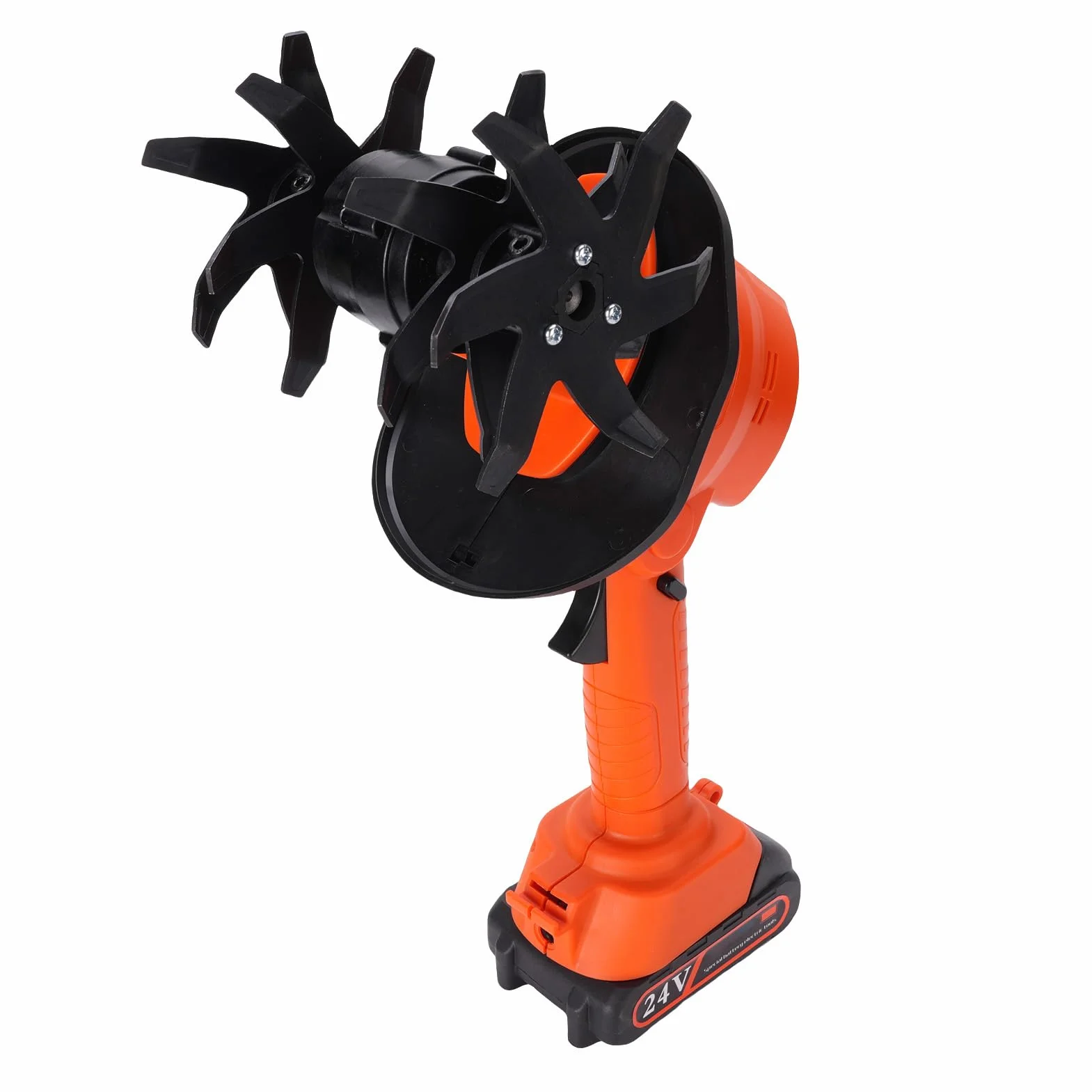 Acouto Tiller Eléctrico Inalámbrico con Batería Cimor para Cultivo de Suelo y Preparación de Césped Herramienta de Jardinería con Carcasa ABS y Palas de Acero Manganeso Enchufe UE