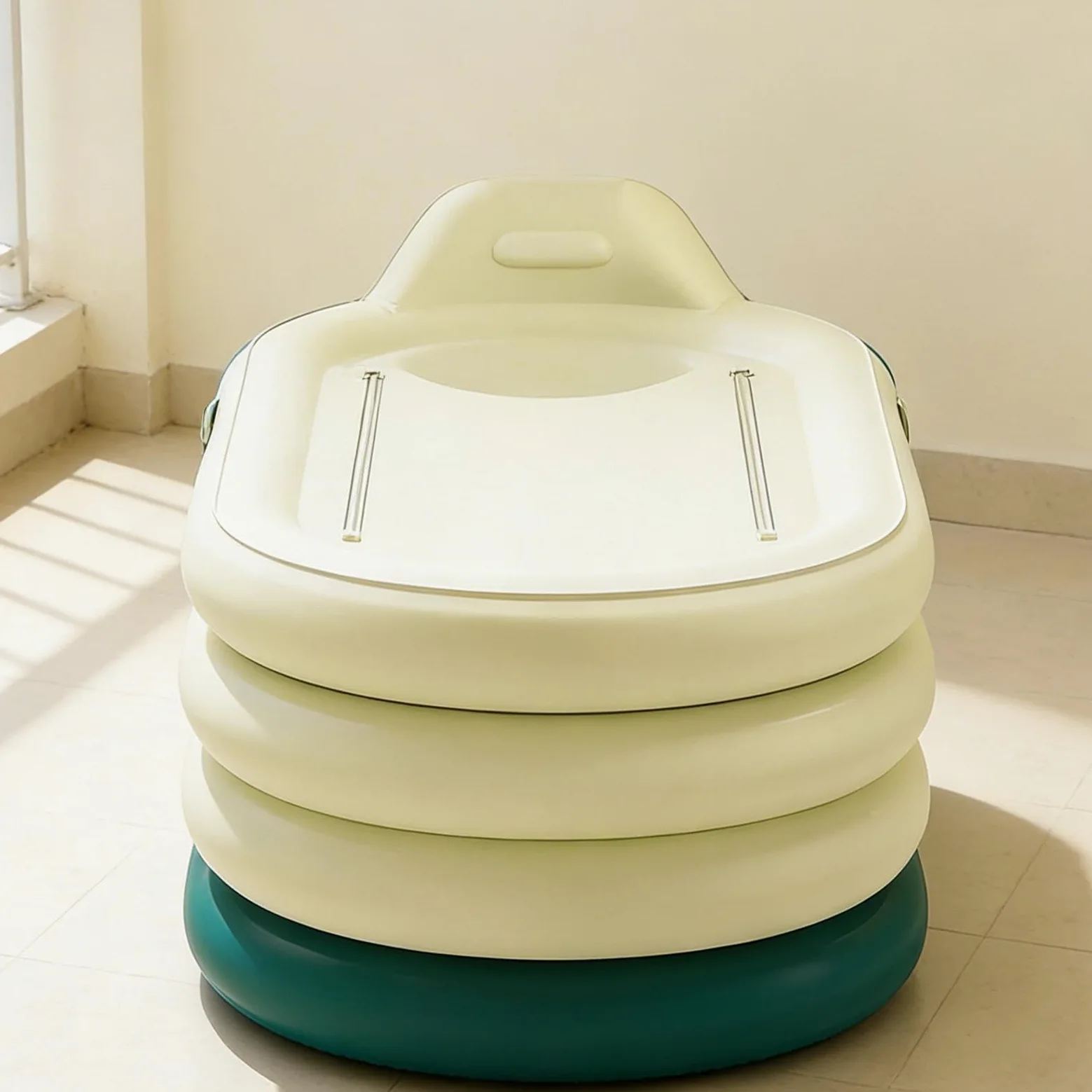 Inflable,Cubo Lavado Cuerpo con Bomba de Pie | Autoinflable para Adultos | Casa Hotel Spa Relajación Recuperación Deportiva Hombres Mujeres