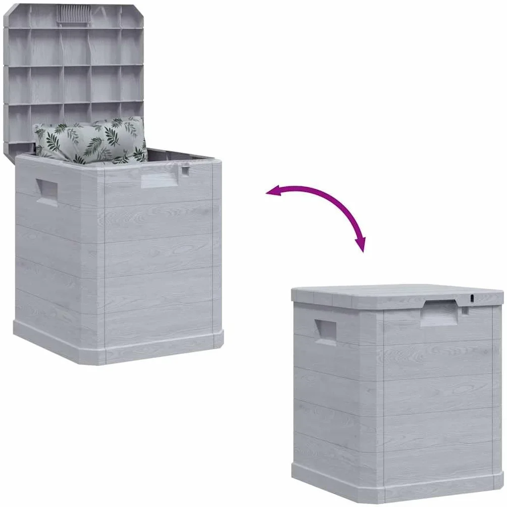 vidaXL Caja de Almacenamiento de Jardín 90 L Gris Claro