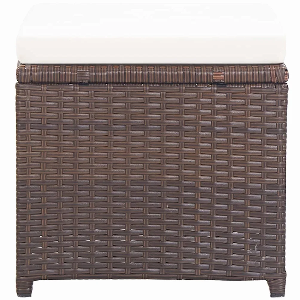 vidaXL 2 Taburetes de Jardín con Cojines Silla Exterior Ratán Sintético Marrón
