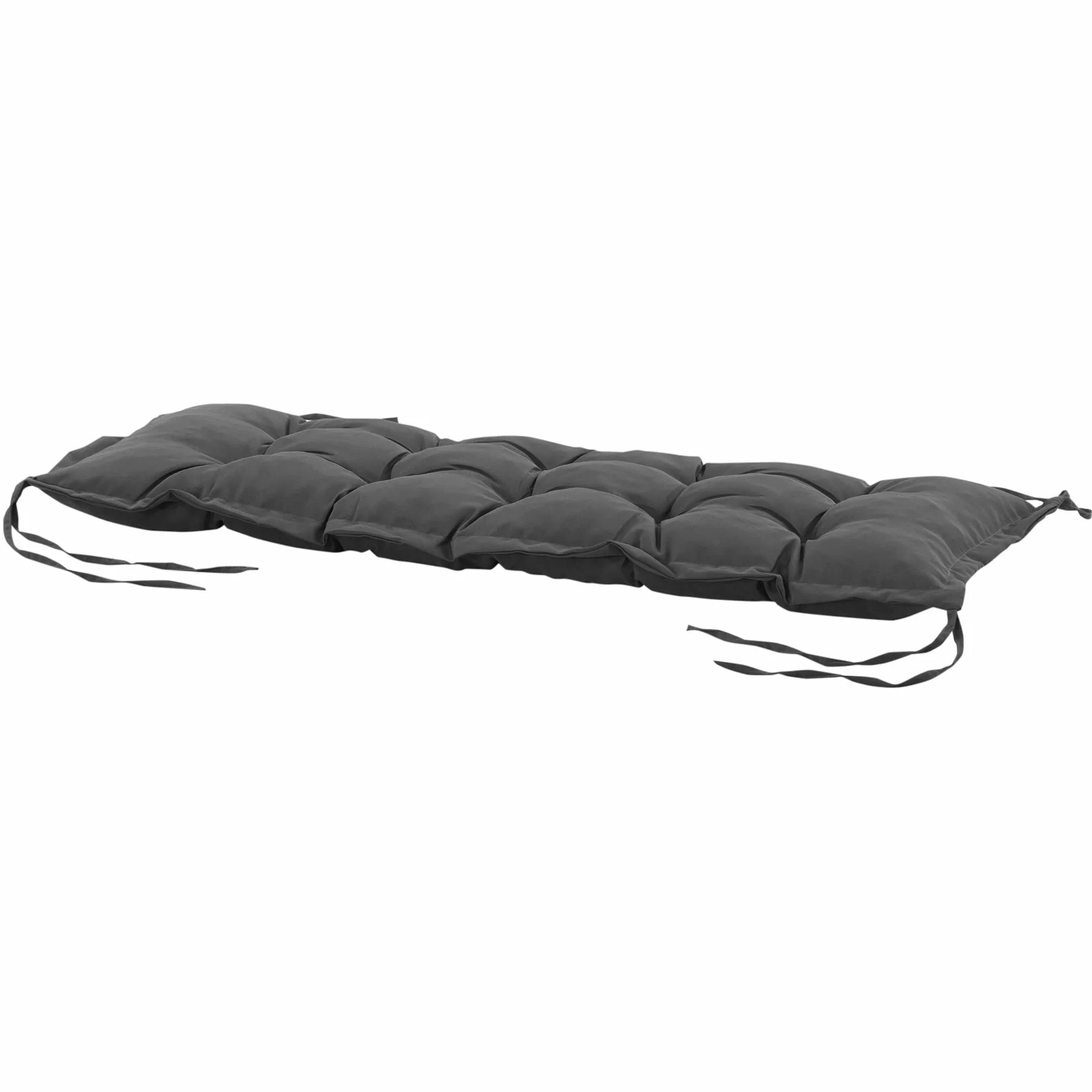 Outsunny Cojín para Banco de Jardín Acolchado 100x40x10 cm Cojín Rectangular para Interior y Exterior con Relleno Grueso y Cintas de Sujeción Gris Oscuro