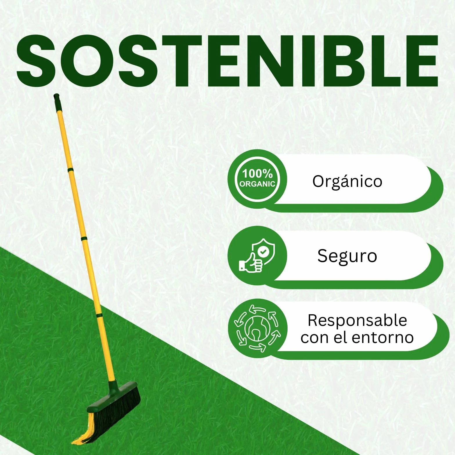 Cepillo para Césped Artificial con Mango Extensible 0,80–1,40 m Limpieza y Mantenimiento
