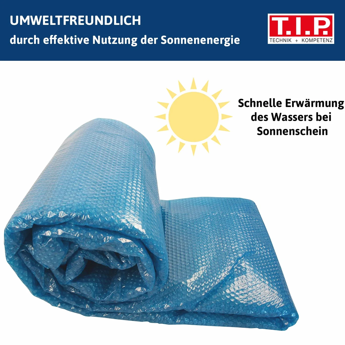 T.I.P. Cubierta Solar SSF 360/120 Solarplane 120 μm para Piscina Redonda Ø 3,60 m