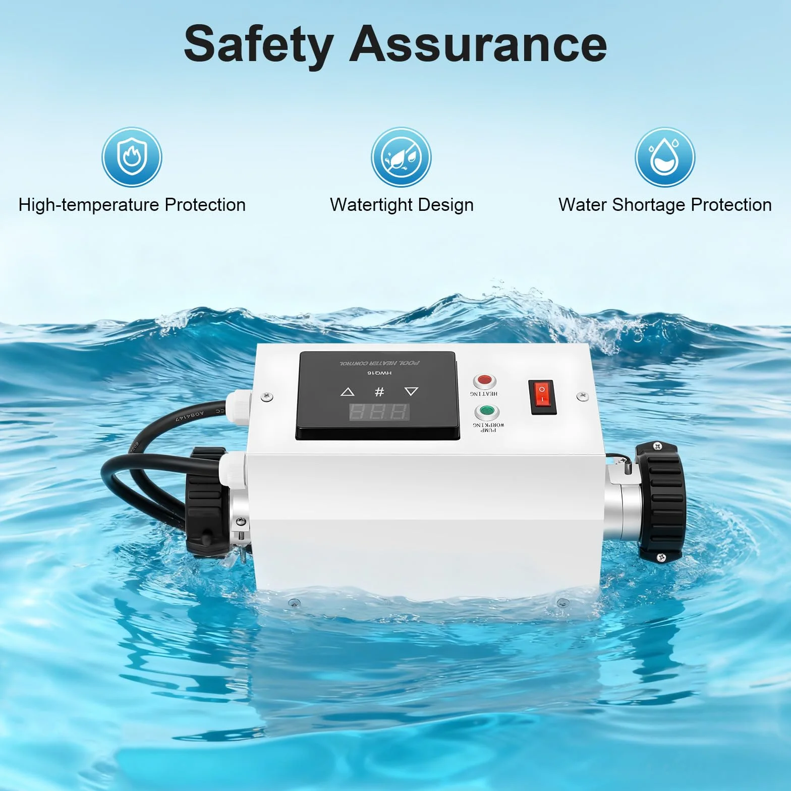 Calefacción eléctrica de piscina 3 kW termostato intercambiador de calor