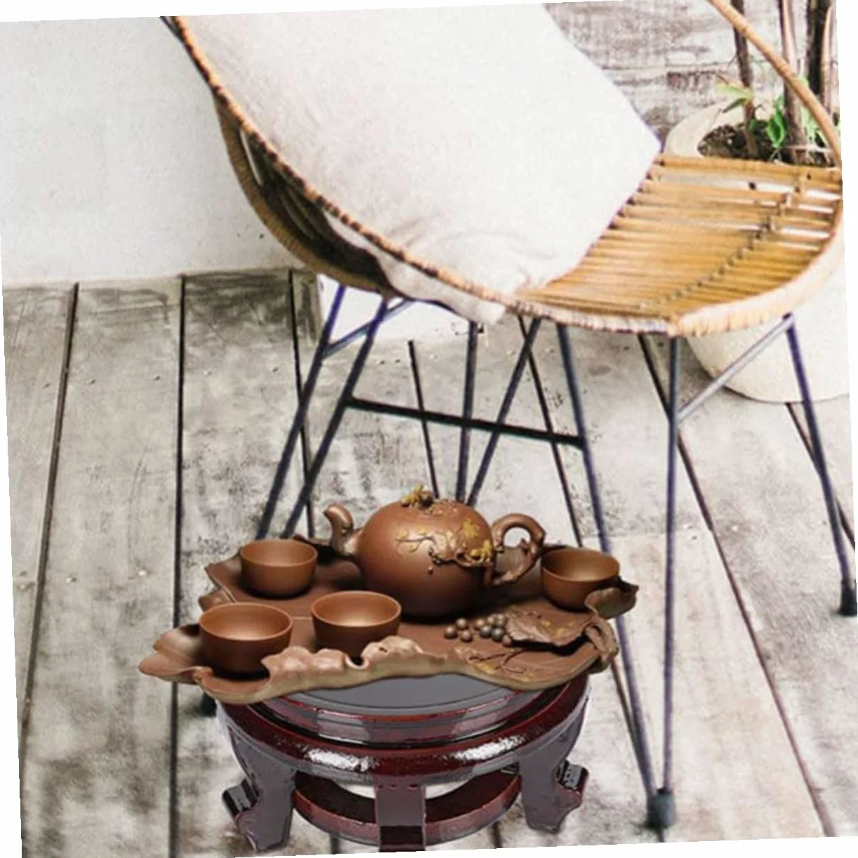 MAGICLULU Soporte para Macetas de Madera Maciza Soporte Resistente y Elevador de Macetas Base Estable en o Entradas Adecuado para Plantas Pequeñas y Peceras