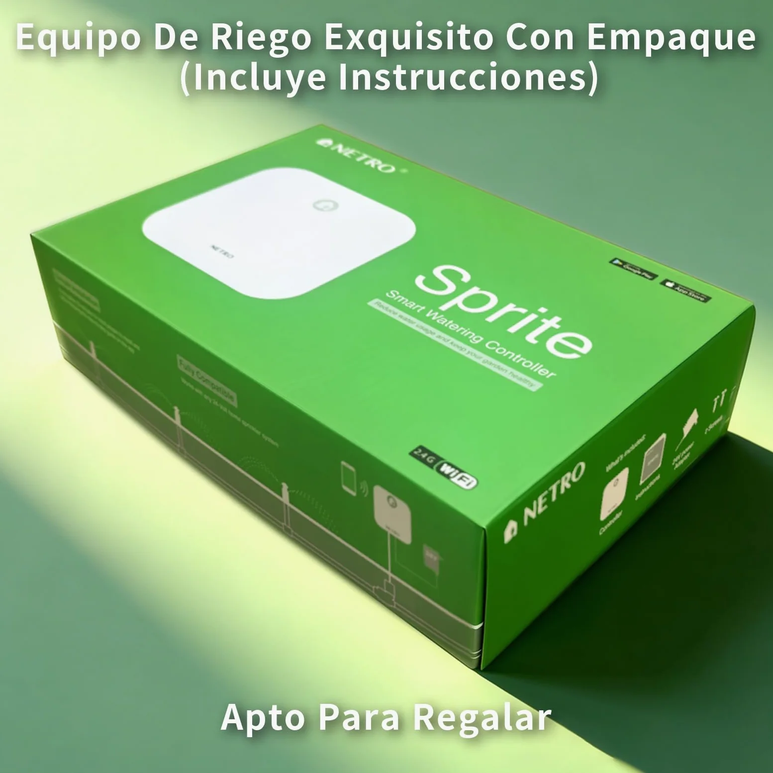 Netro Sprite 12 Zone Programador Riego WiFi Para Césped Con App, Con 24 CA | Serv Meteorol, Datos de Plantas,‌ Programa de Riego, Salto Lluvia, Riego Automático con Sensor Netro, Historial‌,Uso Interior