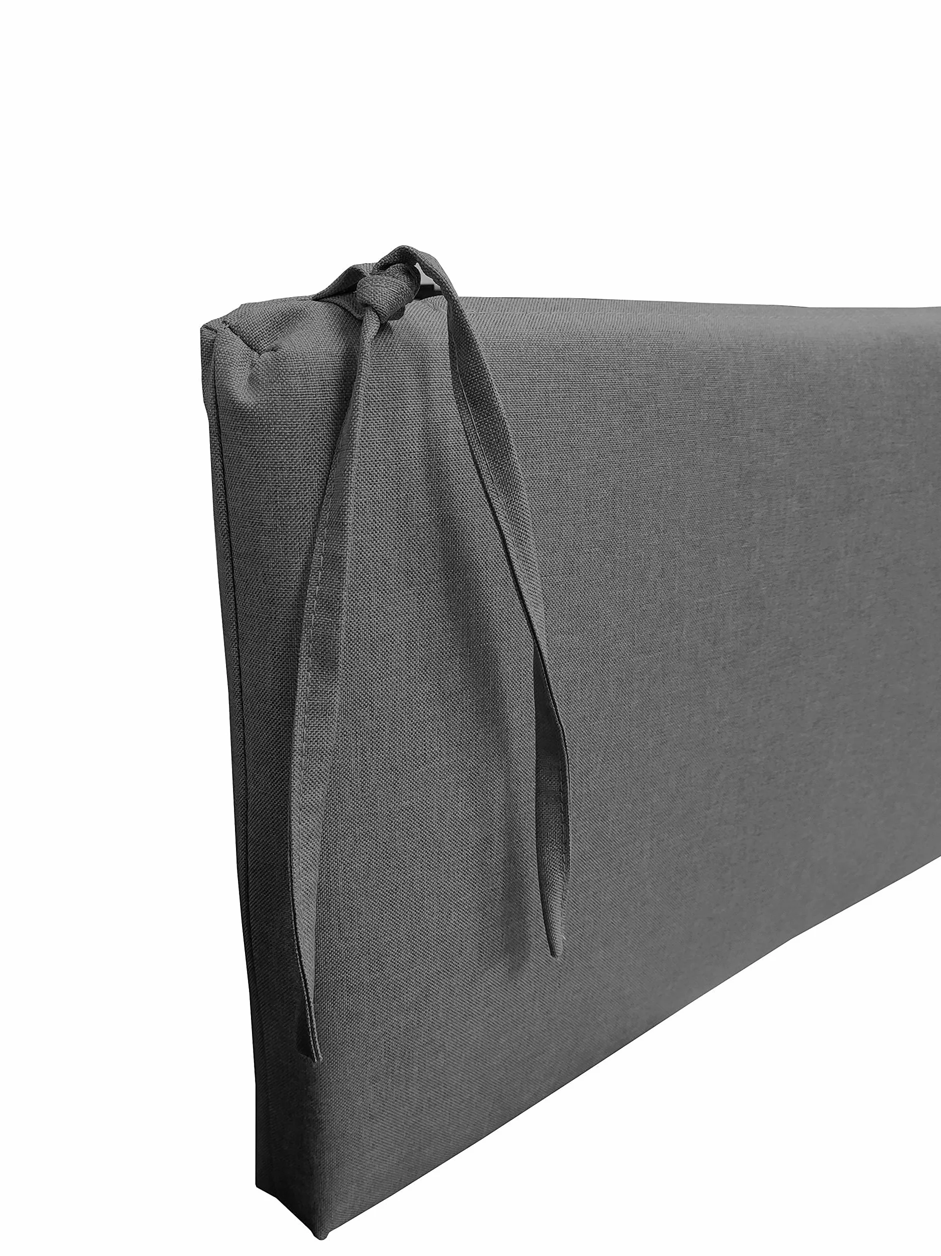 Cojín para Banco de Jardín 200x60x5 cm Gris con Cremallera y Trabillas