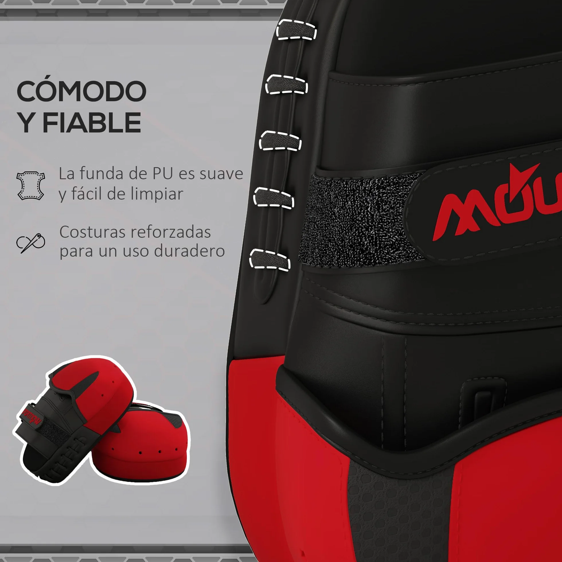 SPORTNOW Manoplas de Boxeo Paos Muay Thai MMA Curvadas para Entrenamiento de Boxeo Karate Taekwondo Kickboxing Training Almohadilla para Sparring Artes Marciales