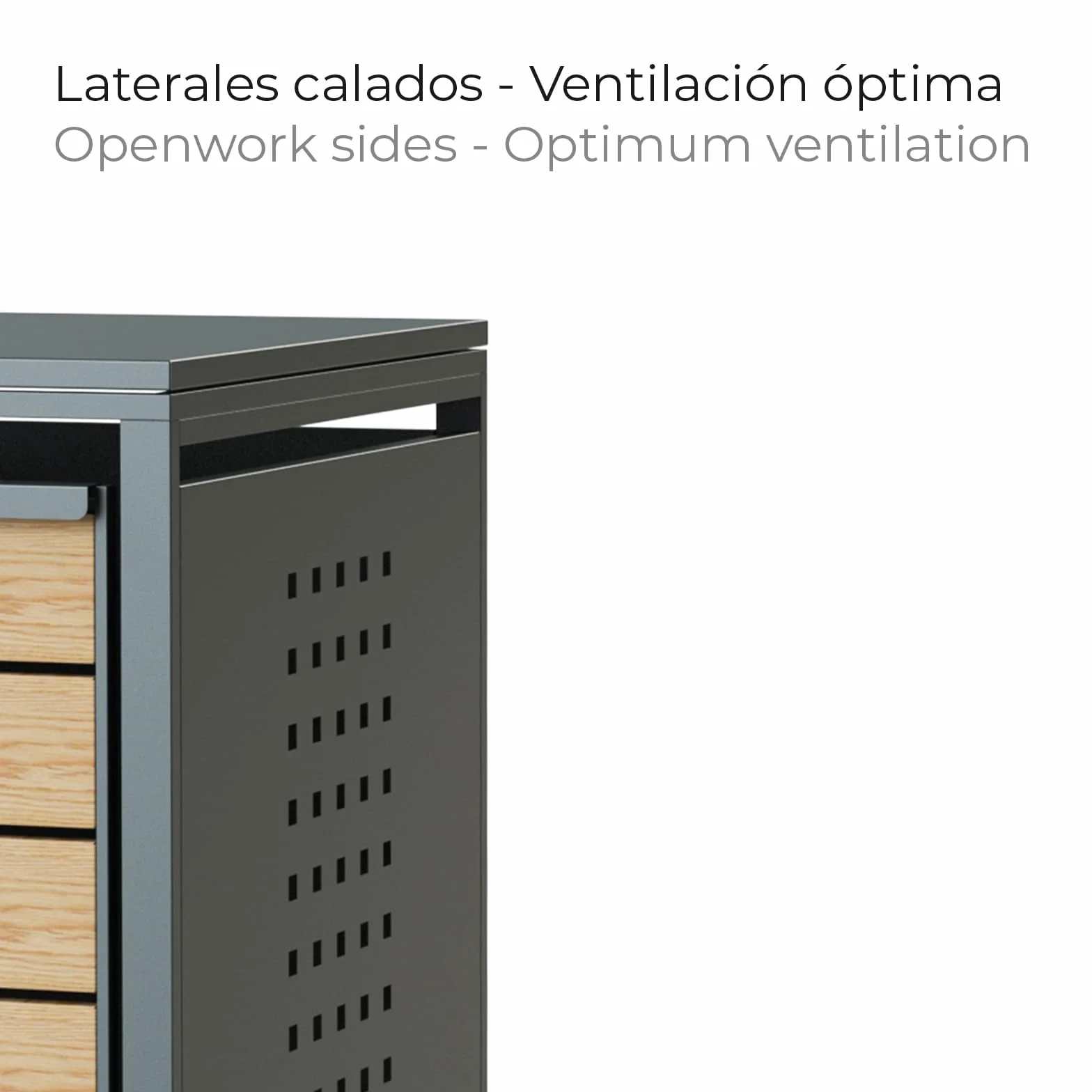 Cobertizo para Cubo de Basura Gardiun Liam 68x80x116 cm Acero Galvanizado Modular Apertura Superior