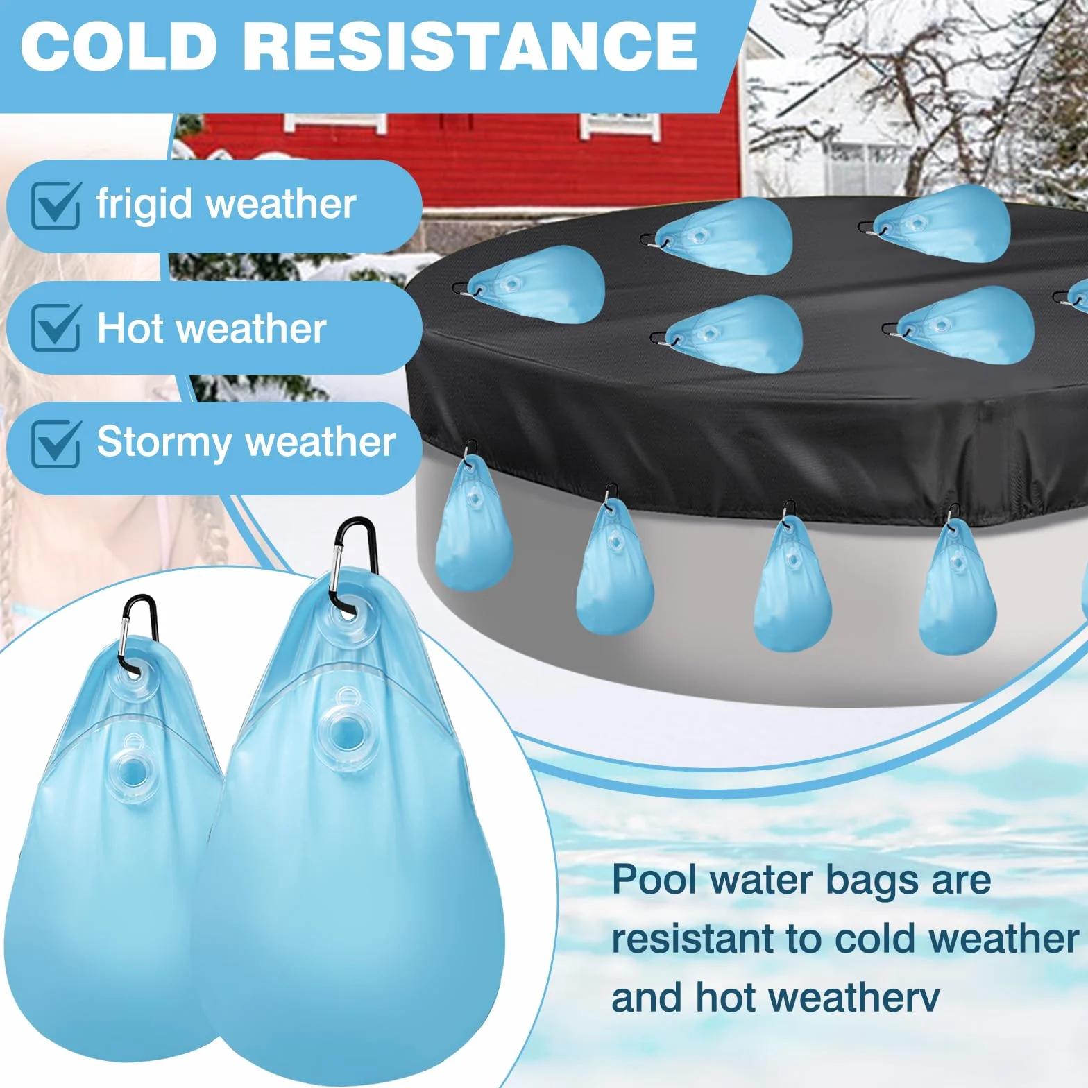 Cojín de Aire para Cubierta de Piscina PVC 34x23 cm, Almohada Inflable para Piscinas de Invierno