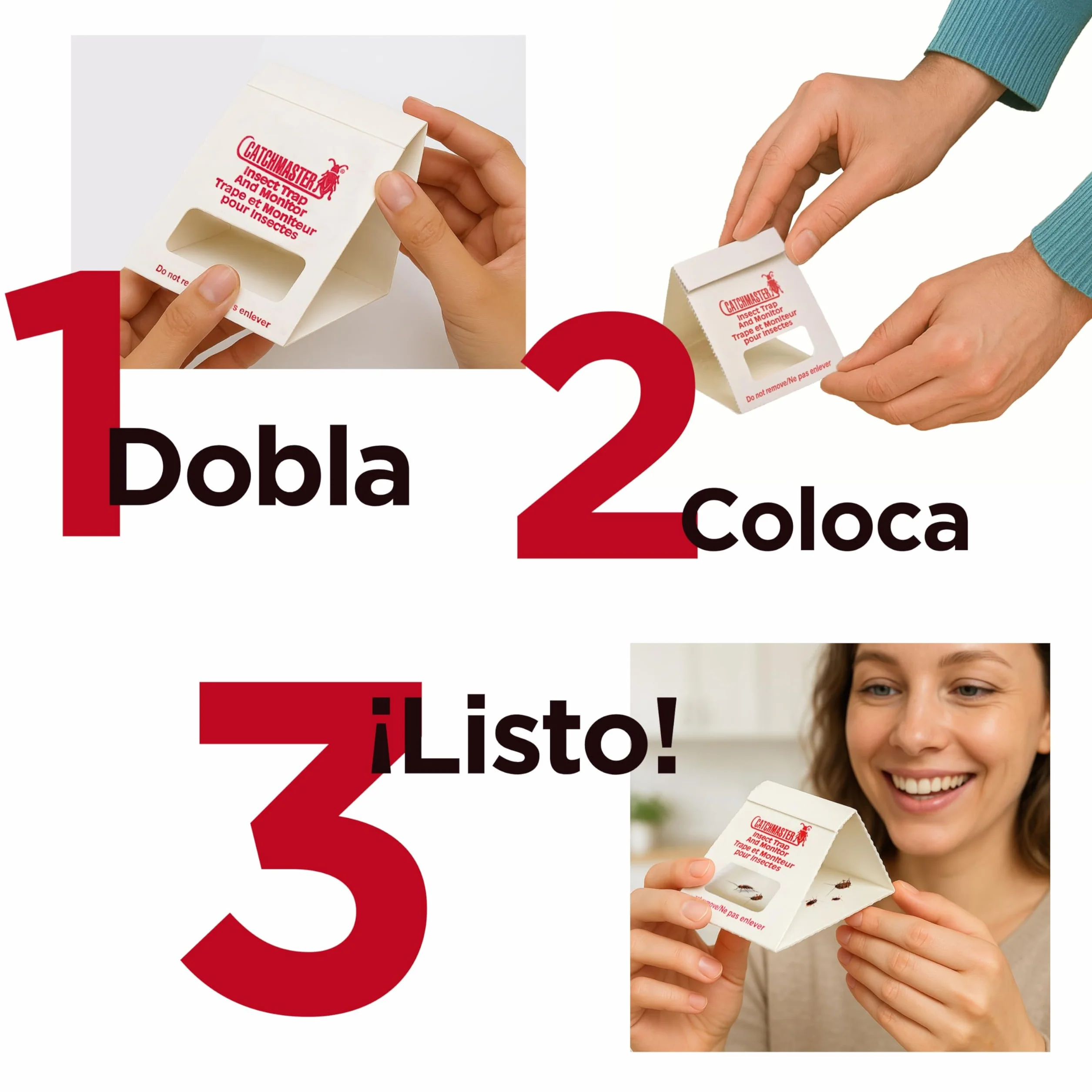 Catchmaster 100i Trampas para Cucarachas 30 Piezas Adhesivas Sin Veneno