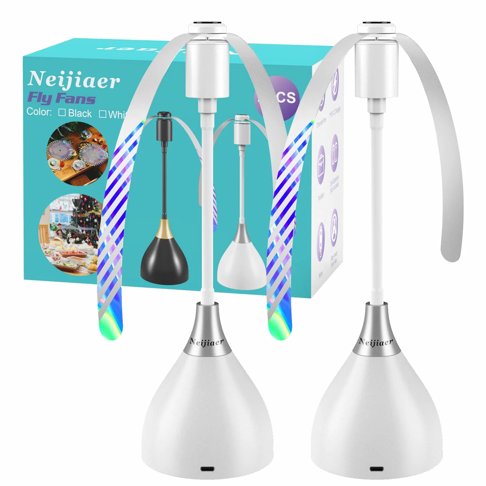 Repelente de Moscas Ventilador Anti Moscas Exterior Portátil para Picnics y Barbacoas