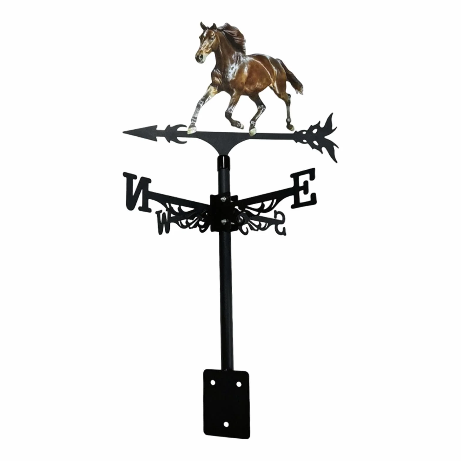 Veleta con Forma de Caballo, Indicador de Dirección del Viento de Metal, Adorno de Hierro Forjado