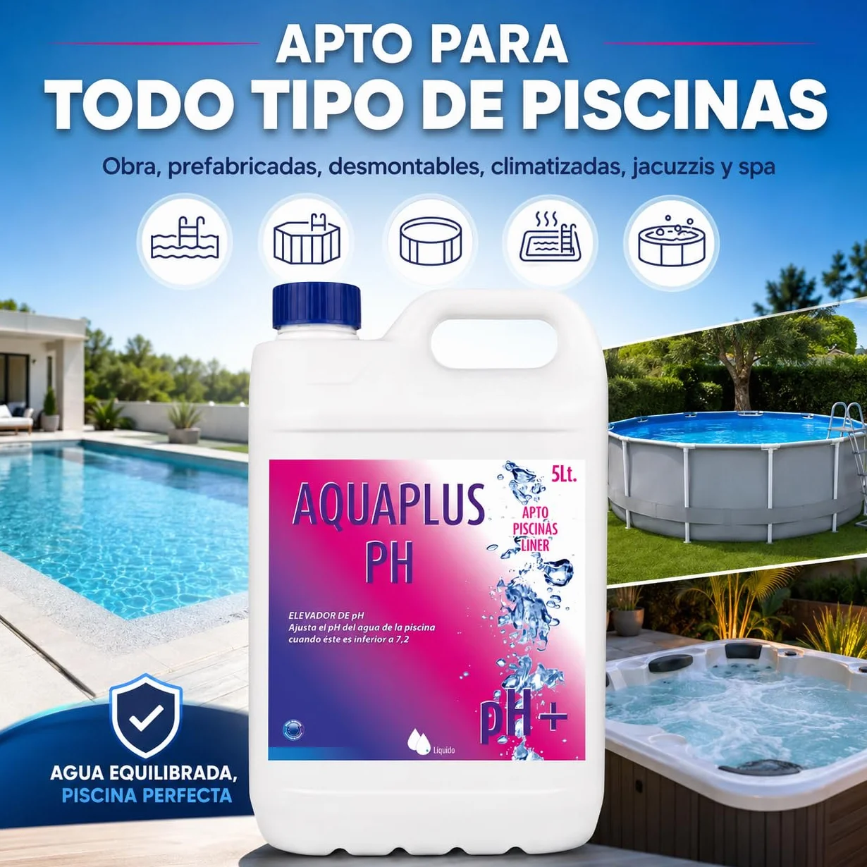 pH+ Incrementador de pH AQUAPLUS PH 5 litros