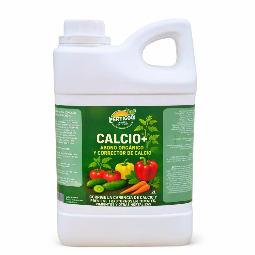 Fertigoo® 2L Abono Huerto Orgánico con Calcio Extra para Tomates, Pimientos, Melones, Fresas