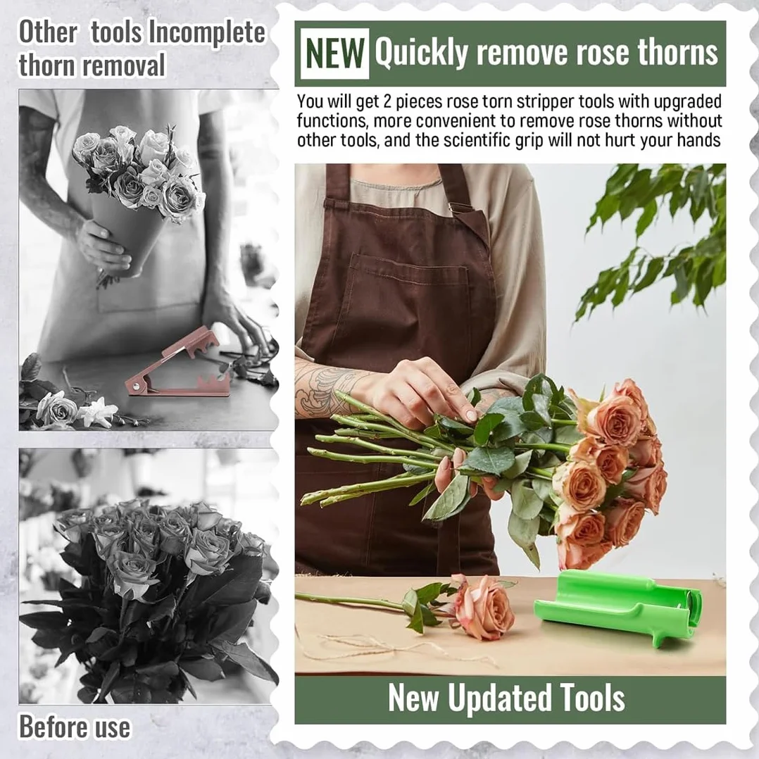 Desespinador de Rosas Eficaz, Herramienta de Eliminación de Espinas, Juego de Cuchilla para Jardinería
