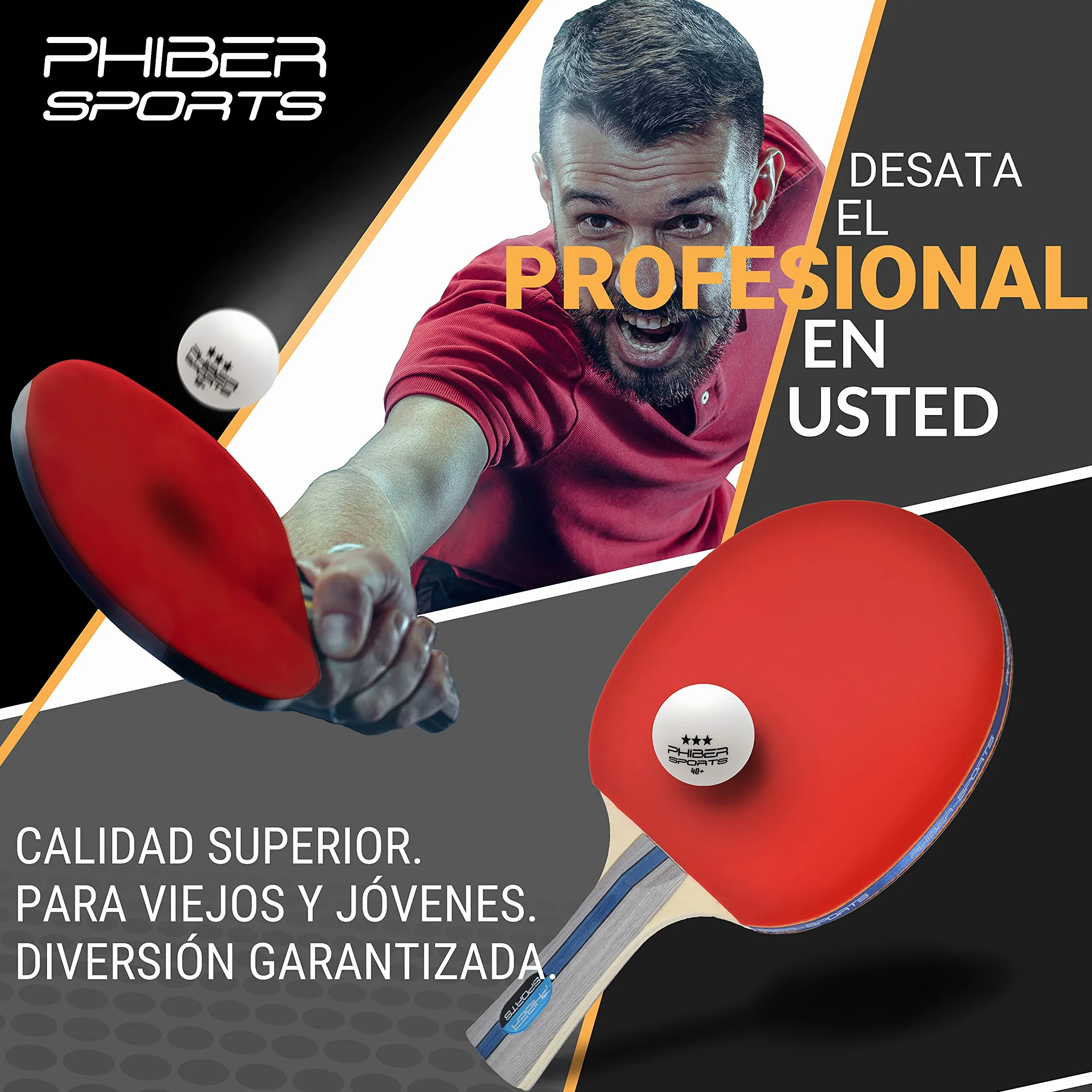PHIBER-SPORTS Pelotas de Tenis de Mesa Premium 3 Estrellas 24 Piezas
