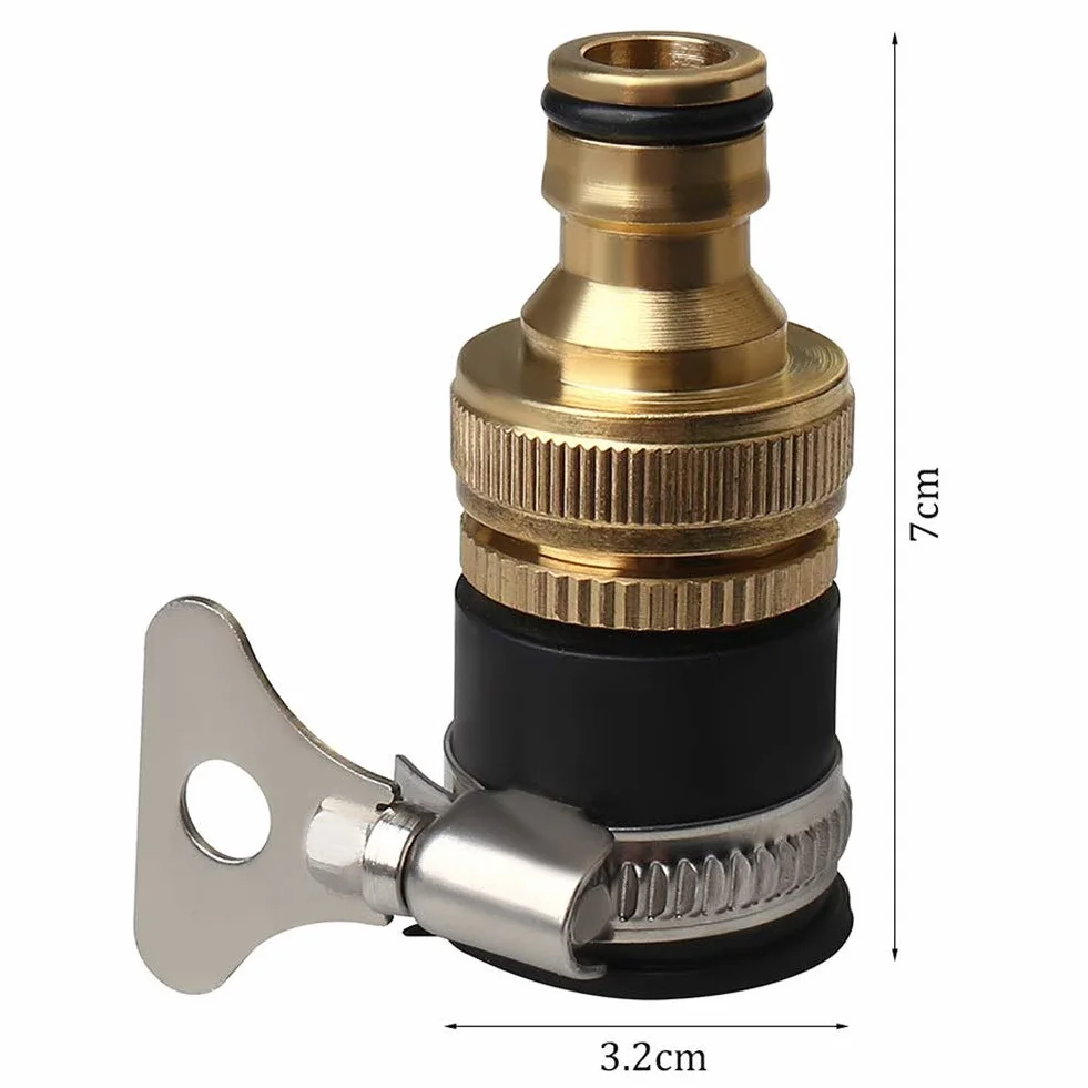 1/2" a 3/4" Conector de Grifo de Manguera de jardín Adaptador de Rosca Conector de Grifo de Manguera Boquilla Práctico Lavadora Grifo Universal Conector rápido de Agua de jardín de latón