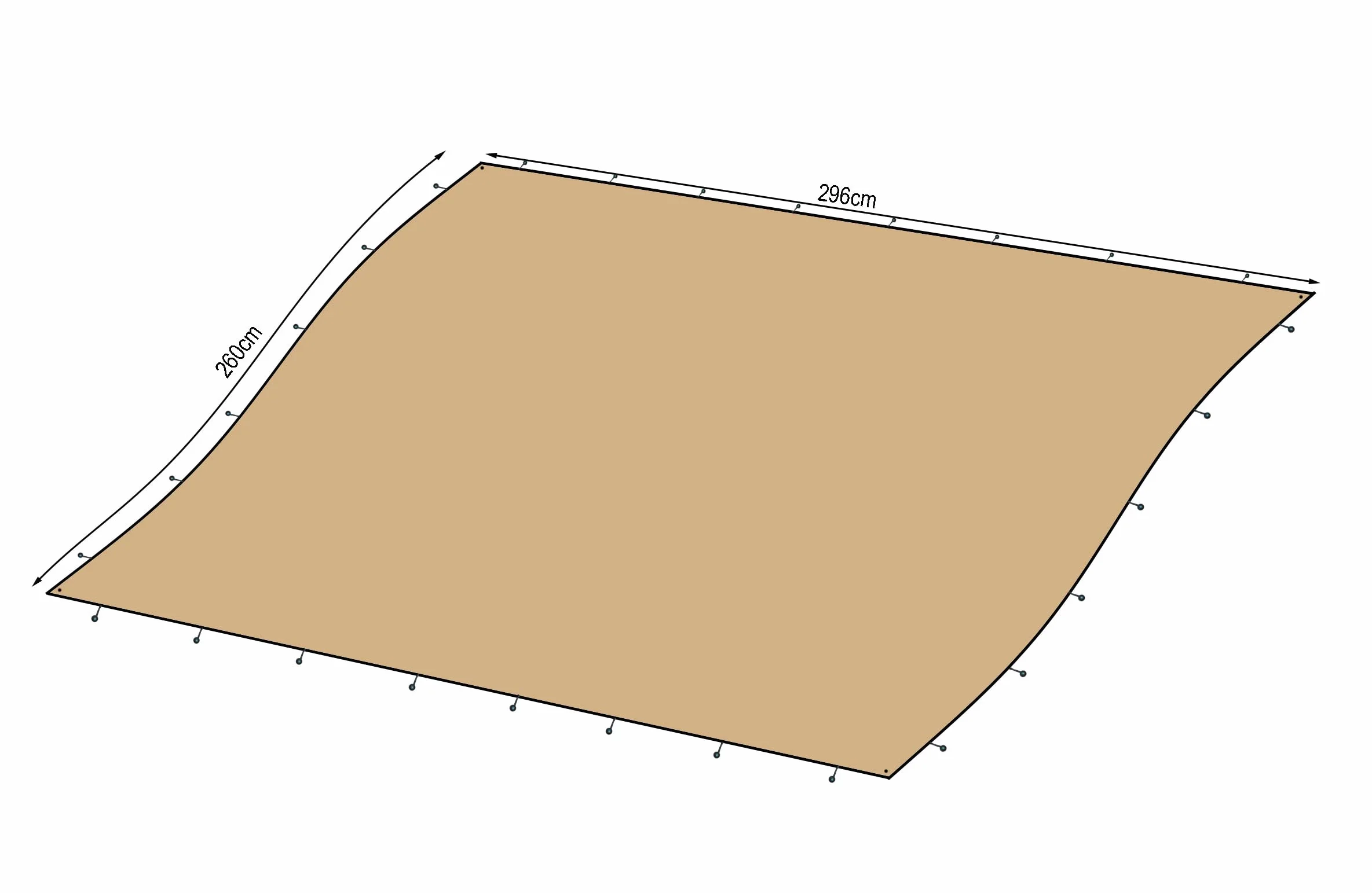 QUICK STAR Techo de Repuesto para pérgola 250 x 300 cm Beige
