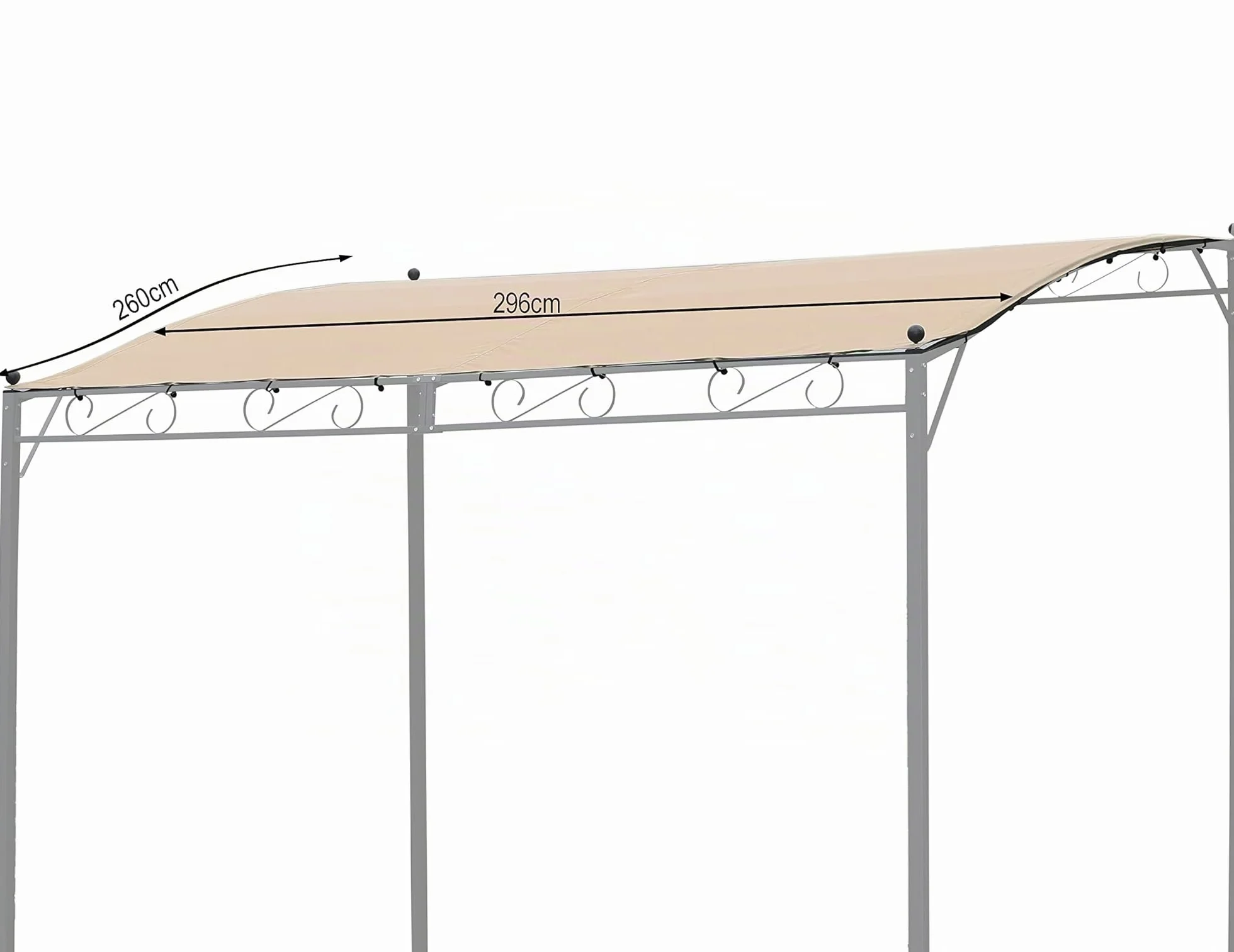 QUICK STAR Techo de Repuesto para pérgola 250 x 300 cm Beige