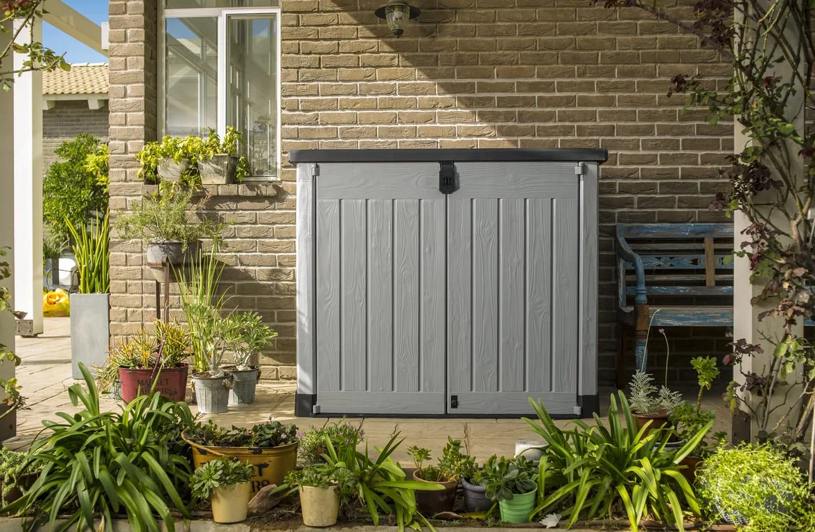 Keter Store-it-out Pro Cubo de Basura 1200 L Gris y Negro Resistente a la Intemperie UV Polipropileno