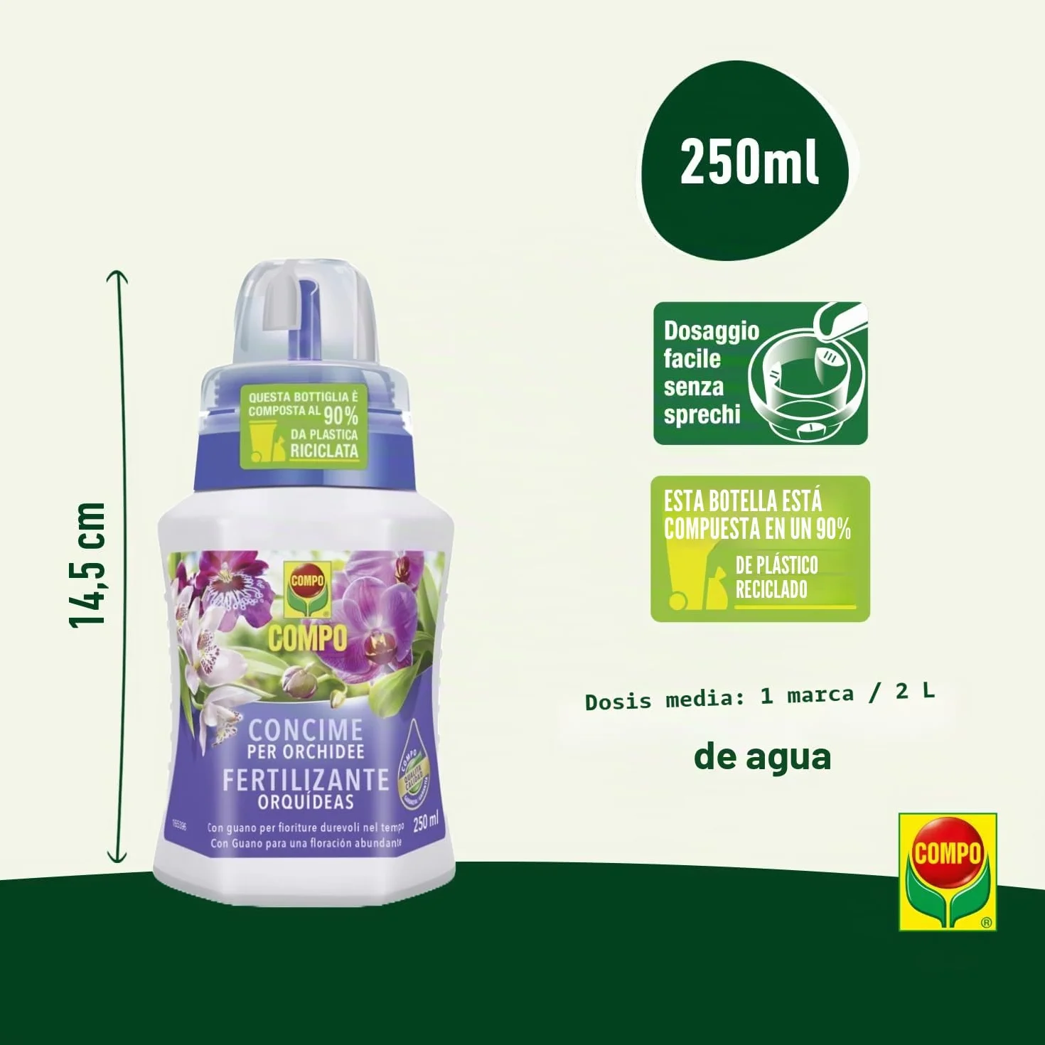 COMPO Fertilizante Orquídeas con guano 250 ml