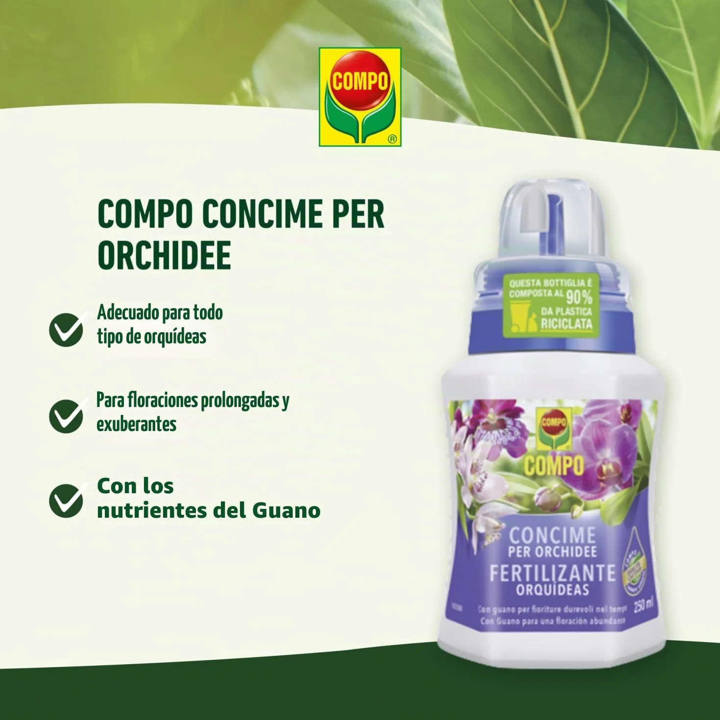 COMPO Fertilizante Orquídeas con guano 250 ml
