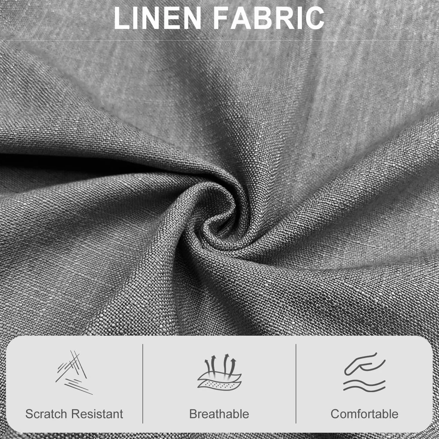 Cojines para Bancos 220x25 180x30 200x30 Exterior Interior Cremallera Jardín Cojín Banco Desenfundable Lavable Fondo Antideslizante Gris 110x28x3cm