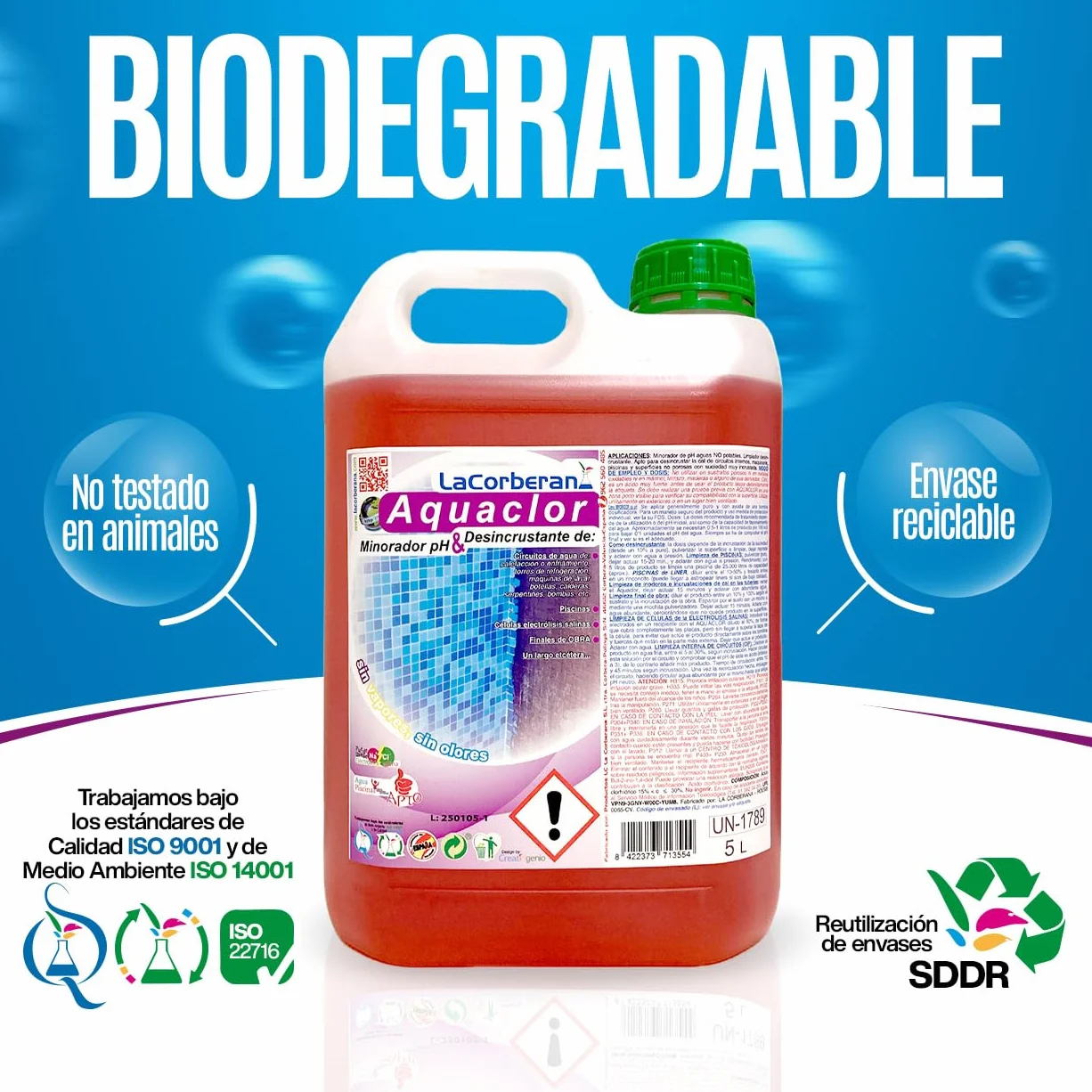 Limpiador Desincrustante de Piscinas 5L – Antical, Elimina Cal y Suciedad