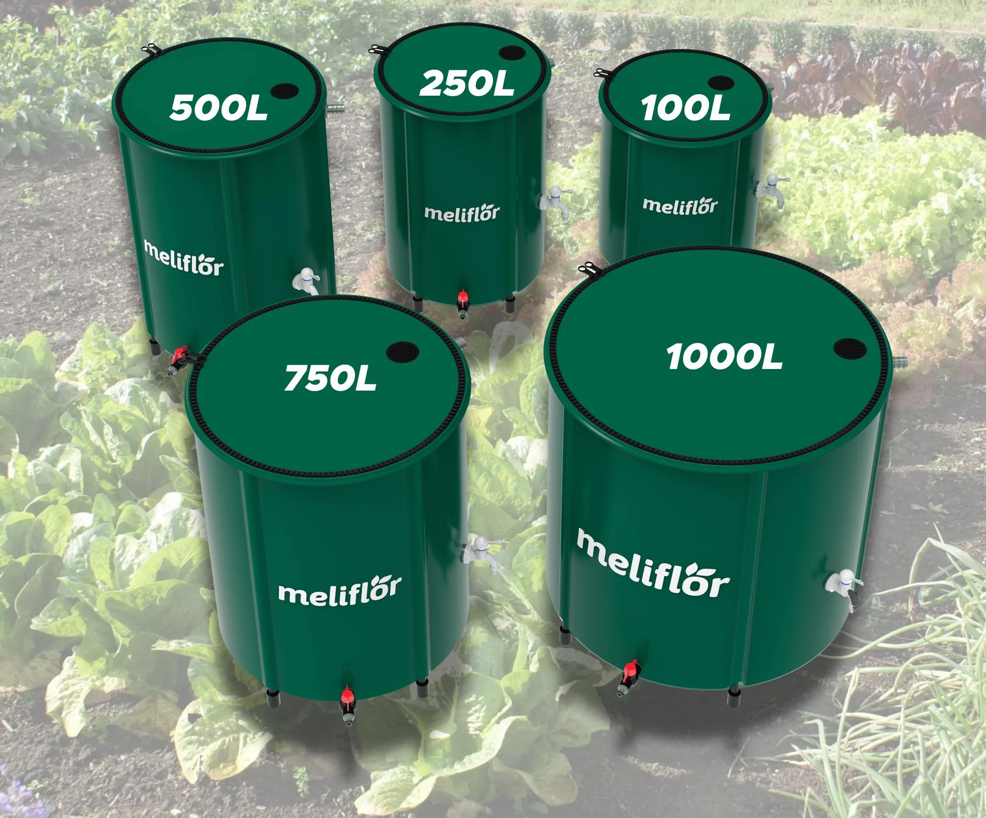 Depósito Flexible Meliflor 250L Contenedor Resistencia Almacenamiento Agua