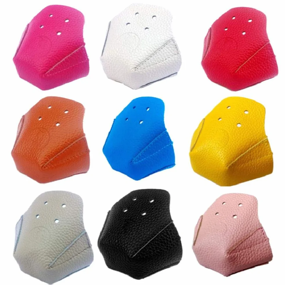 Protectores de puntera de piel sintética con 4 agujeros, almohadilla protectora para patinar