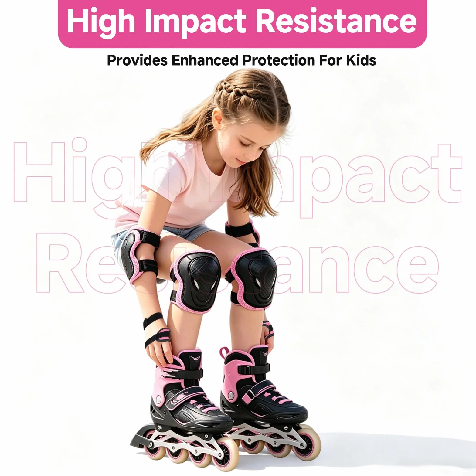 Rodilleras Niños Set Protecciones Ajustable con Coderas y Muñequeras Equipo Protección Infantil para Patines Monopatín Scooter