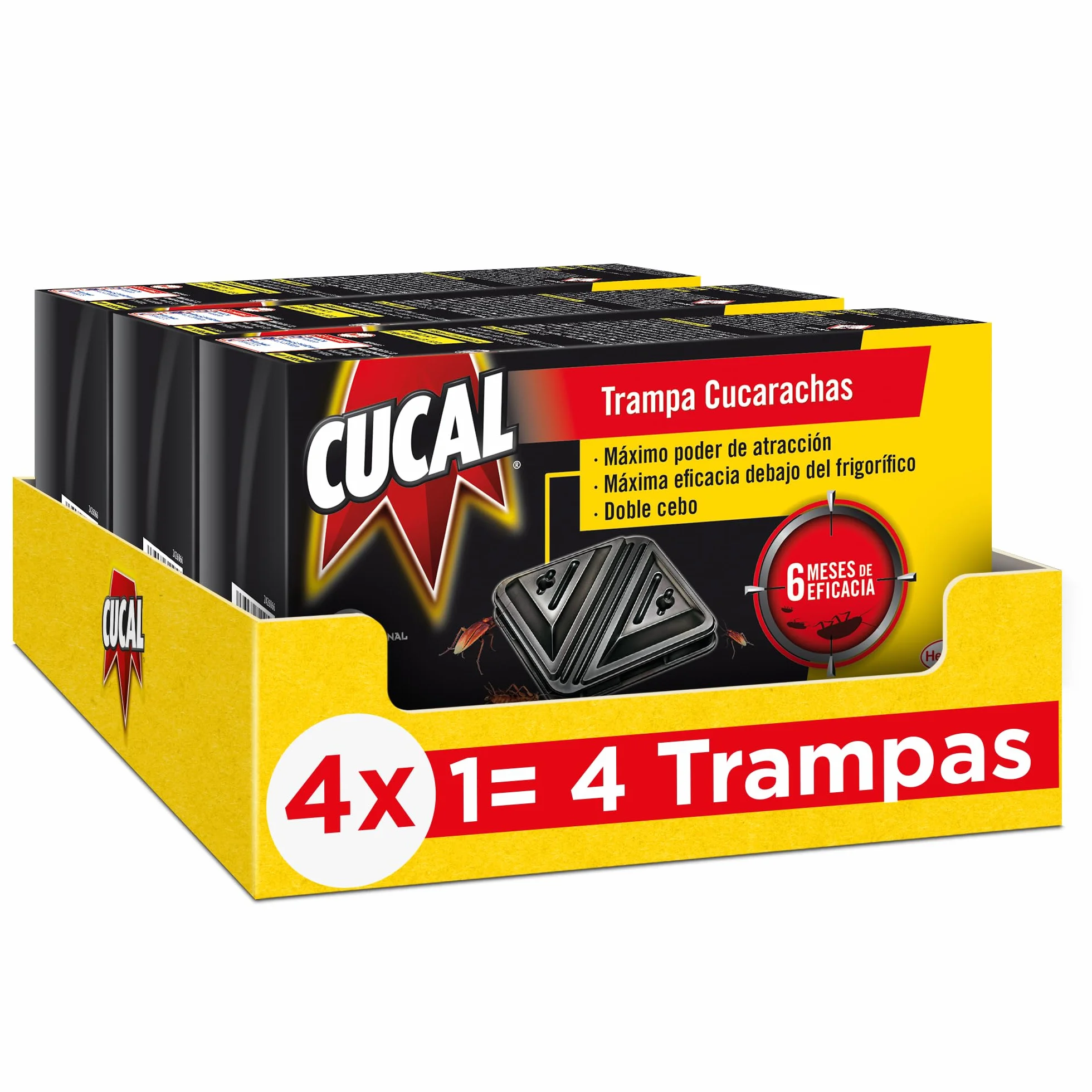 Cucal Insecticida Trampa Cucarachas Doble Cebo Pack 3 Total 18 Unidades