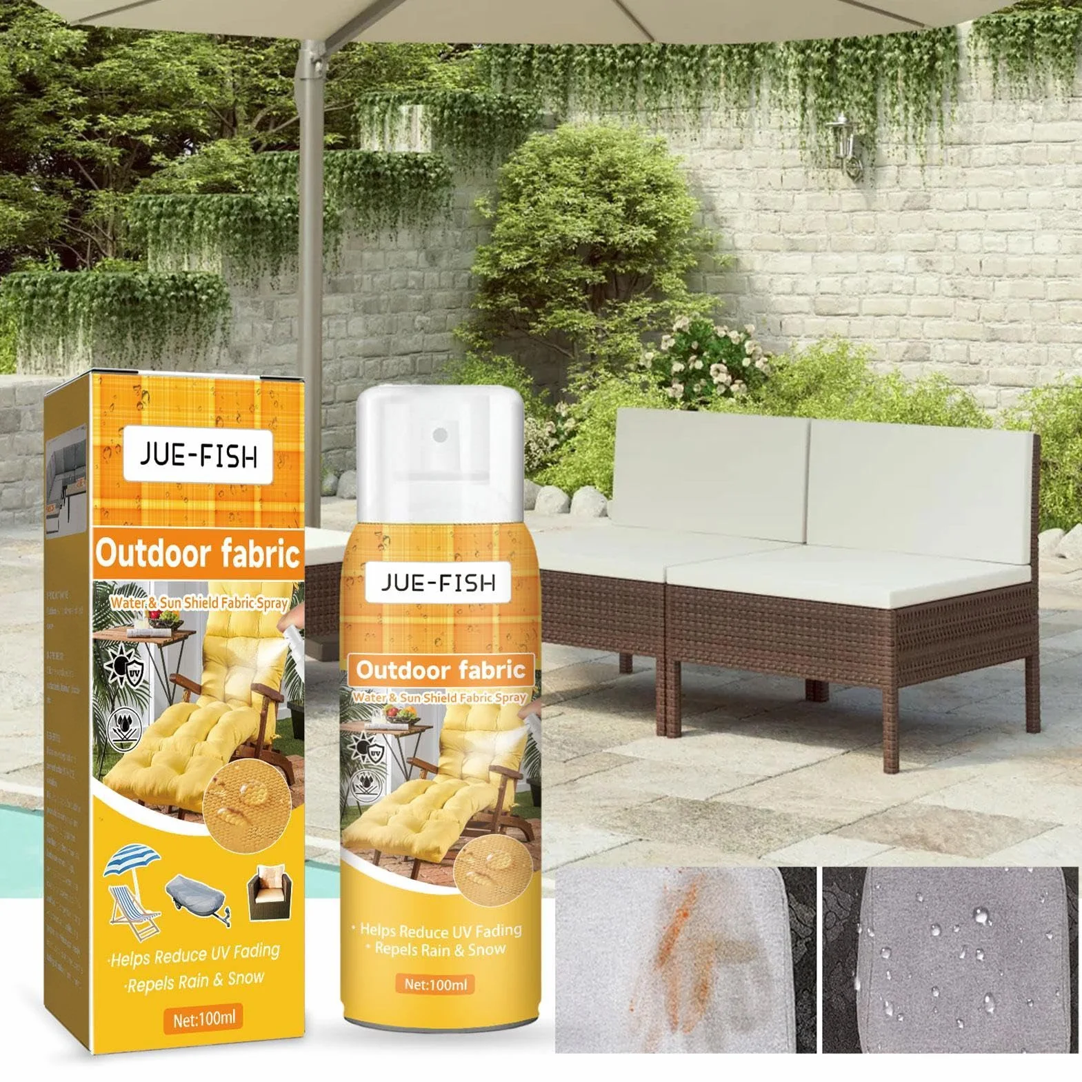 EviKoo Protector de muebles para tapicería 100 ml protección UV spray de tela para exteriores