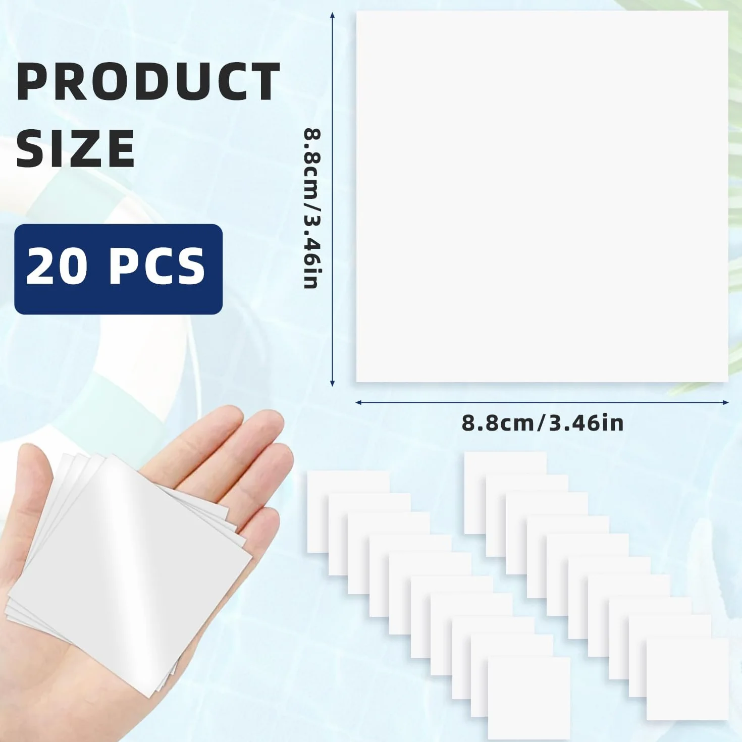 20 Piezas Parches Autoadhesivos Impermeables de TPU, Kit de Reparación para Inflables