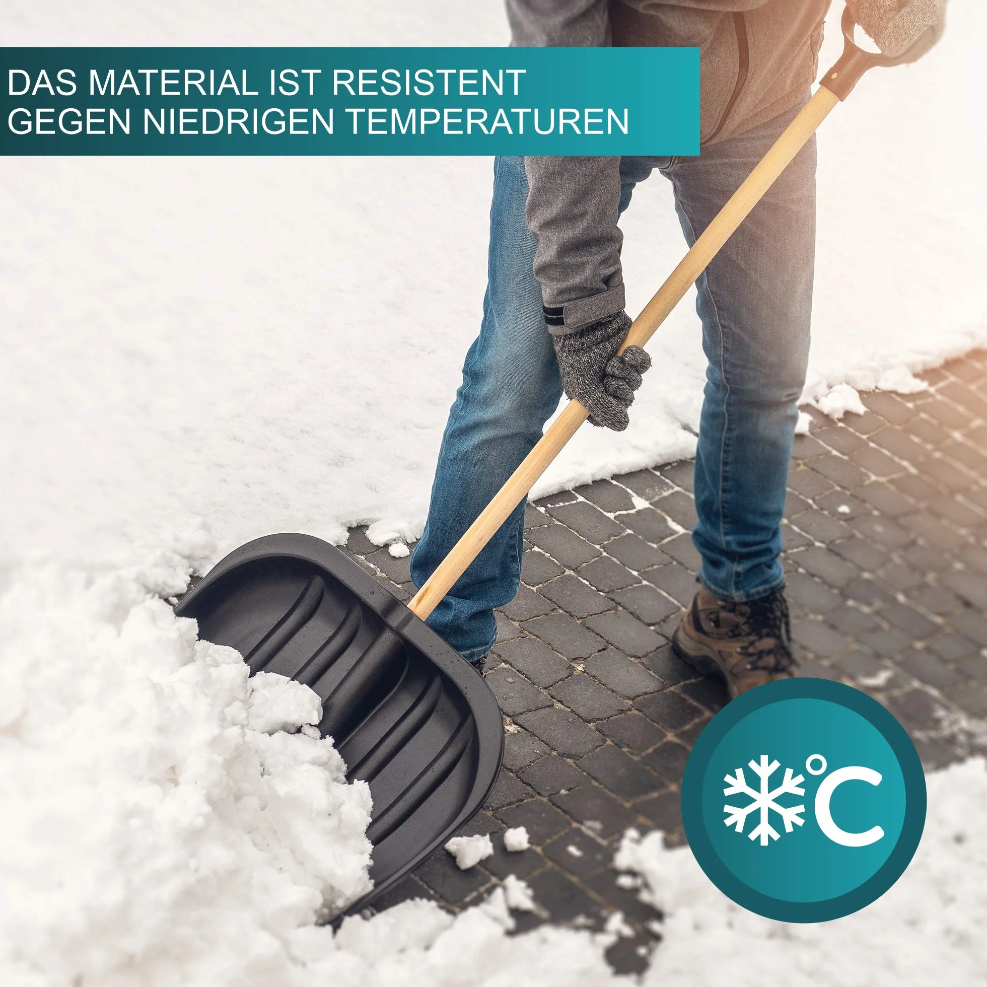 KADAX Pala quitanieves 49 cm hoja de plástico ergonómica