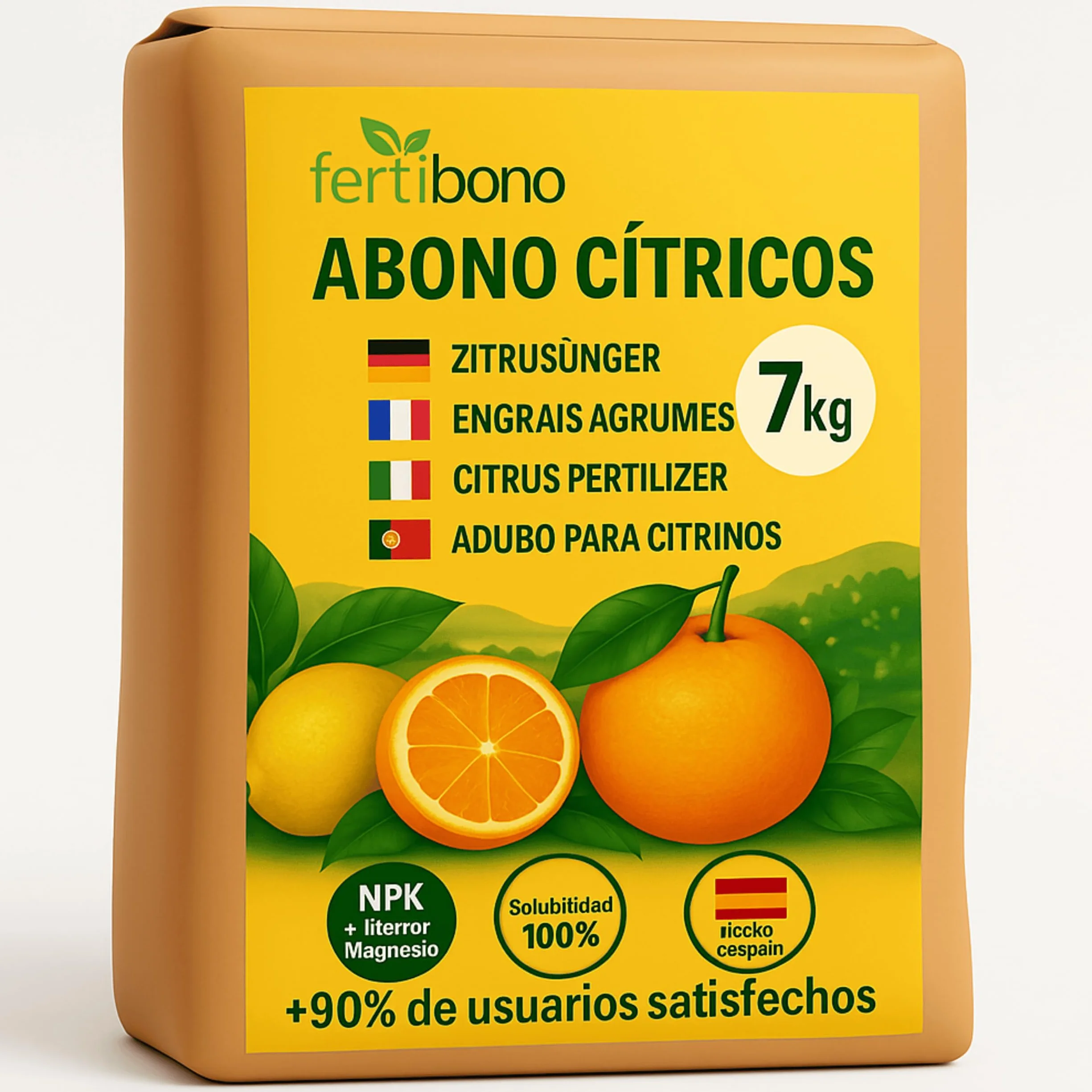 FERTIBONO Abono Cítricos Premium 7KG 20-5-11 con Hierro Azufre Magnesio Manganeso