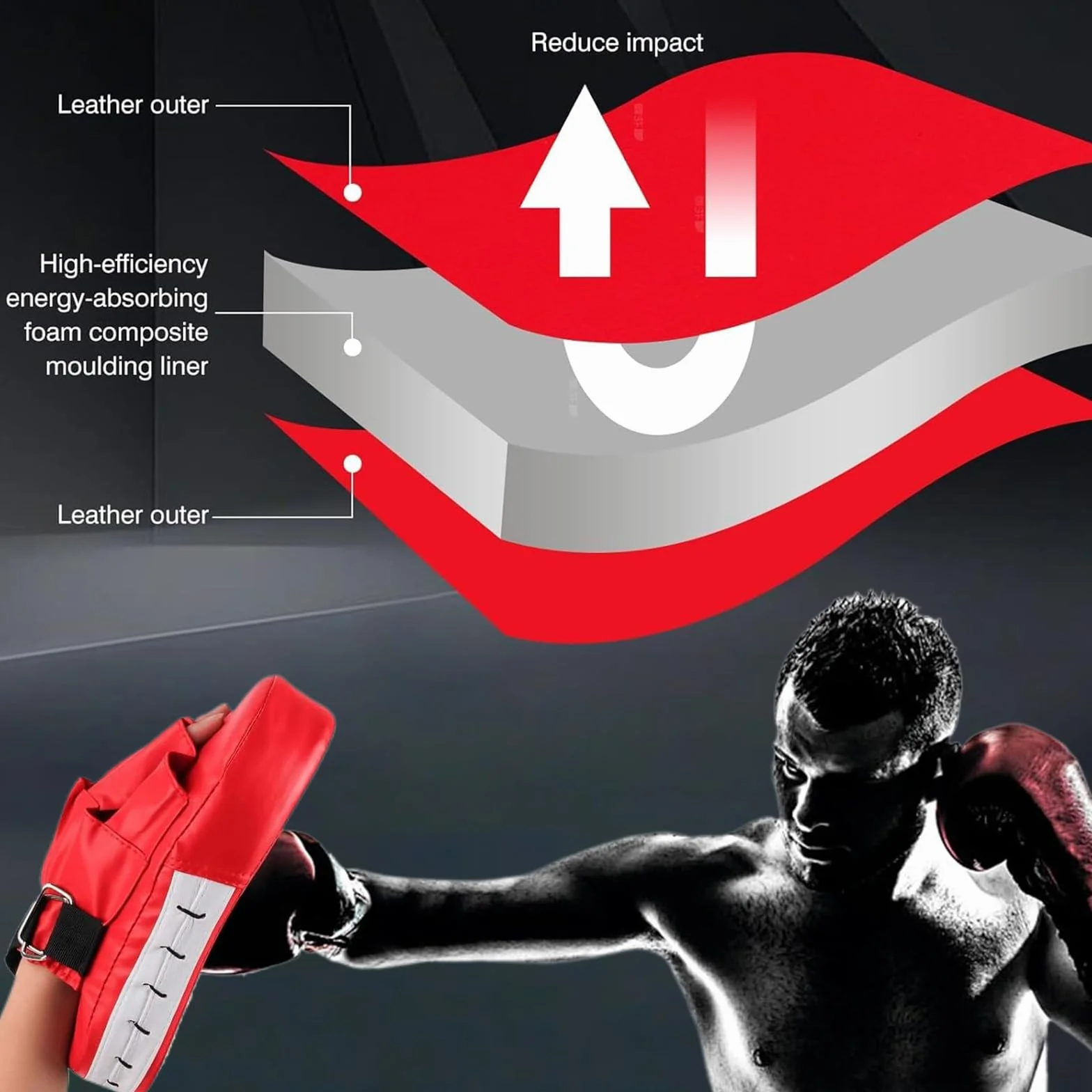 Boxeo Almohadillas de Boxeo Paos Muay Thai Cuero Curvadas Taekwondo Pads