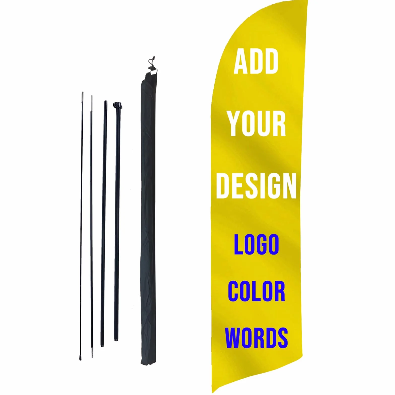 Kit de asta de bandera de plumas personalizado, cartel de tienda hecho, letrero comercial (tamaño 1, doble cara)